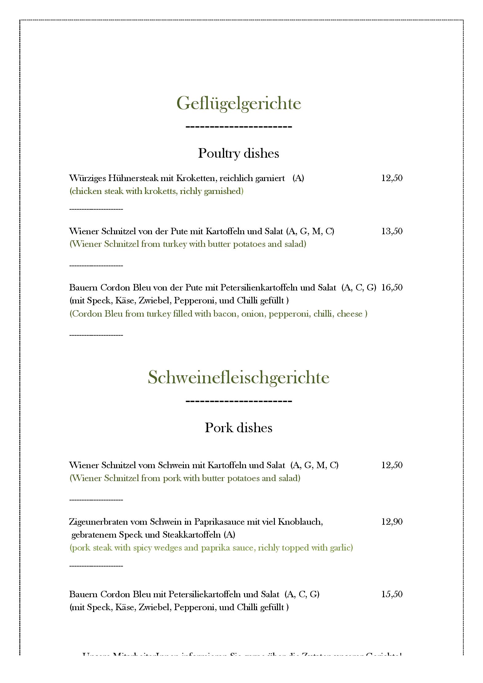 Speisekarte Gasthaus Gimsenwirt in St. Gilgen, Seite 5