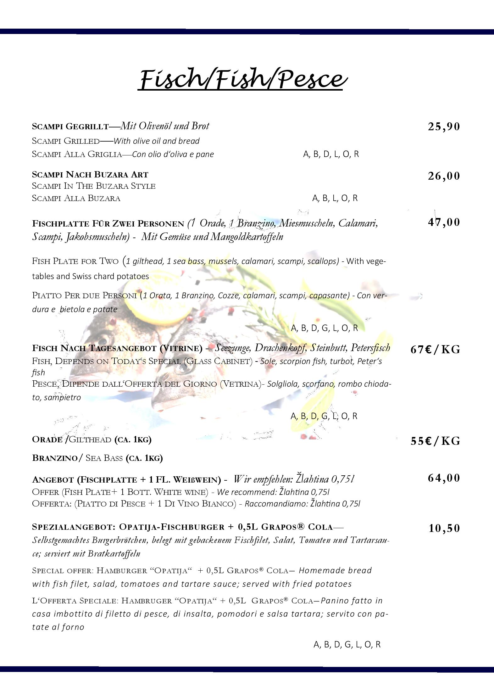 Speisekarte Opatija Cafe und Restaurant in Graz, Seite 3