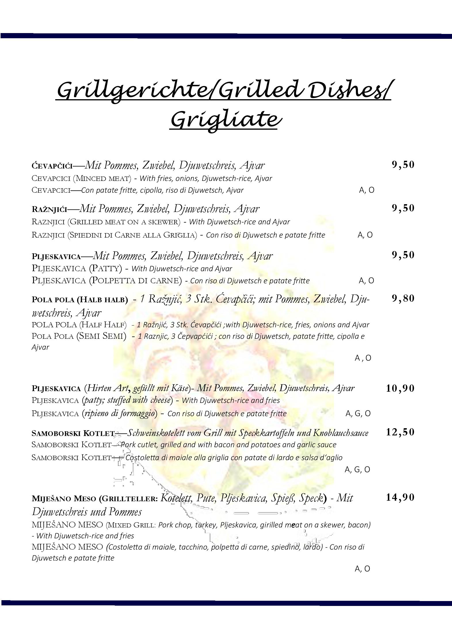 Speisekarte Opatija Cafe und Restaurant in Graz, Seite 4