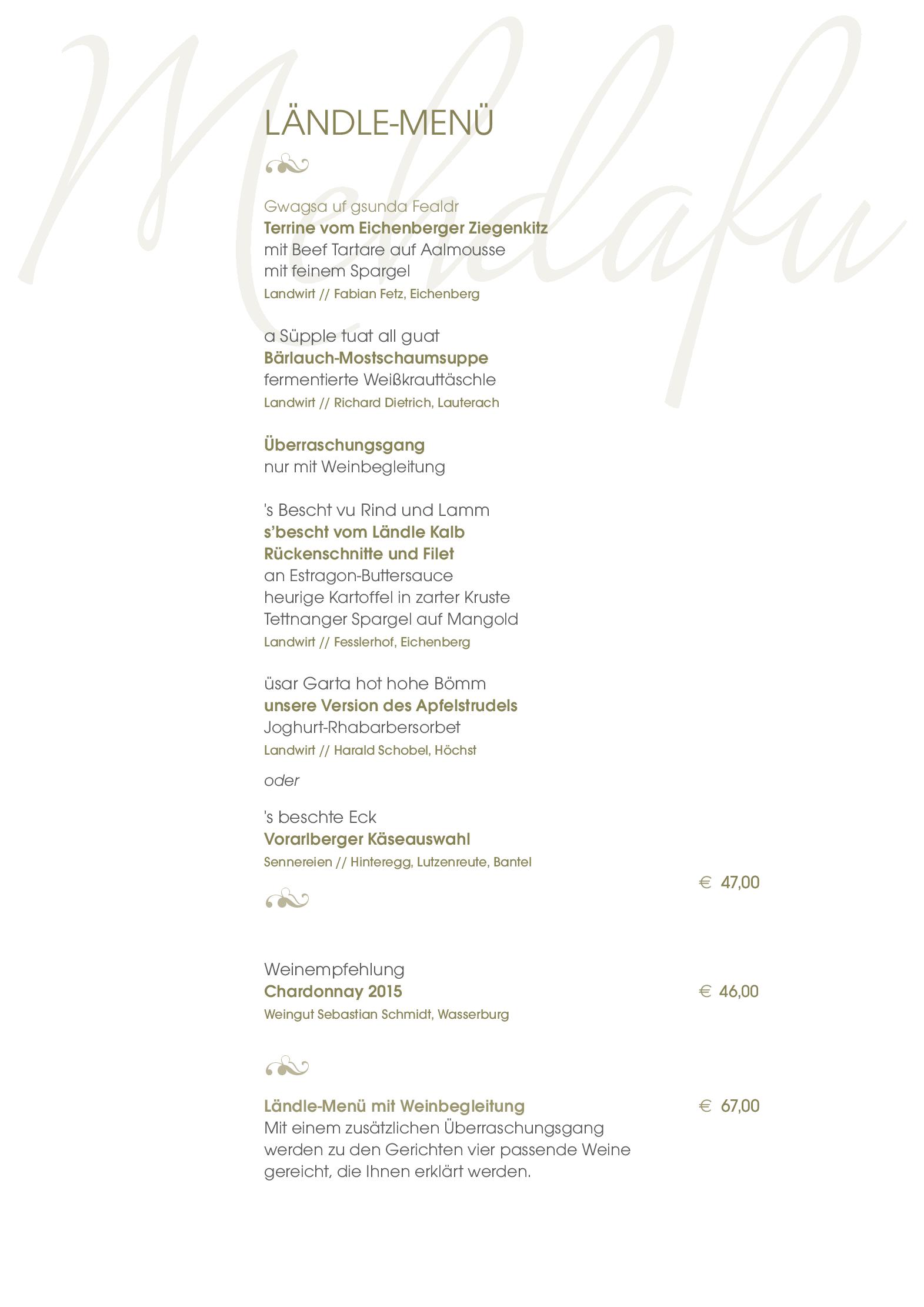Speisekarte Hotel-Restaurant Schönblick in Eichenberg, Seite 1