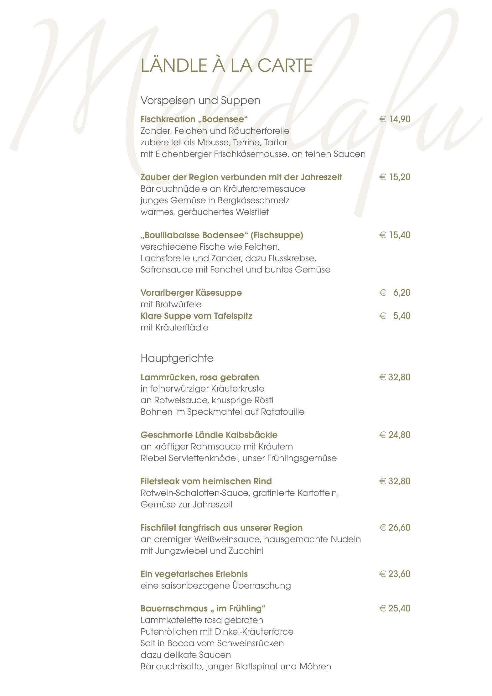 Speisekarte Hotel-Restaurant Schönblick in Eichenberg, Seite 8
