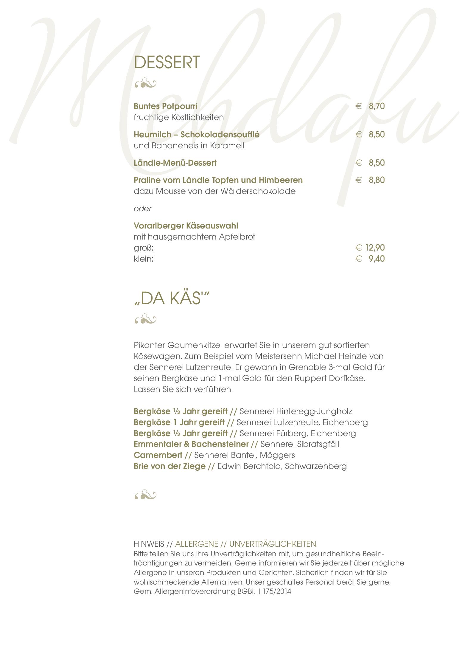 Speisekarte Hotel-Restaurant Schönblick in Eichenberg, Seite 6