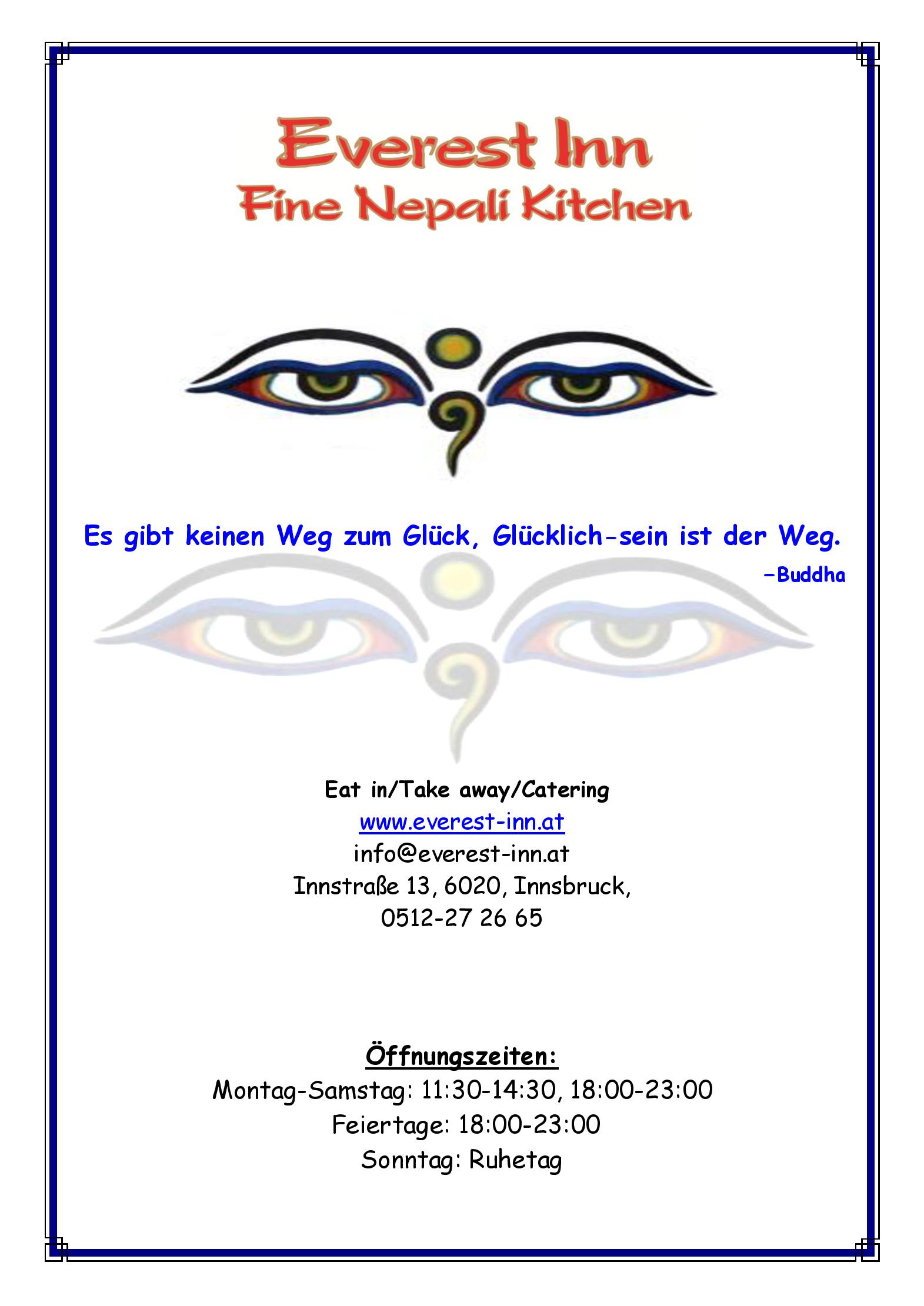 Speisekarte Everest Inn Fine Nepali Kitchen in Innsbruck, Seite 10