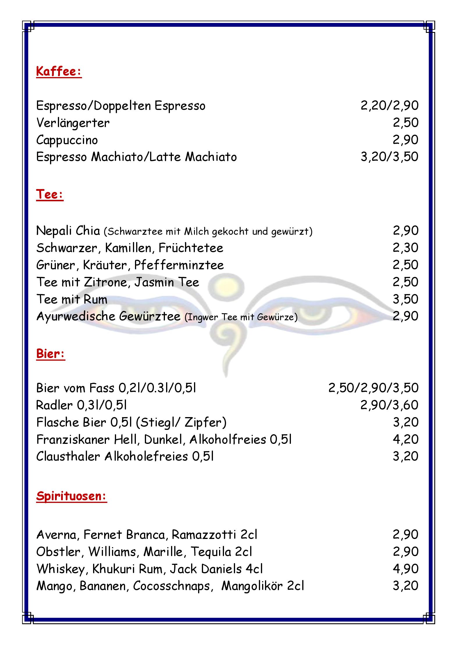 Speisekarte Everest Inn Fine Nepali Kitchen in Innsbruck, Seite 3