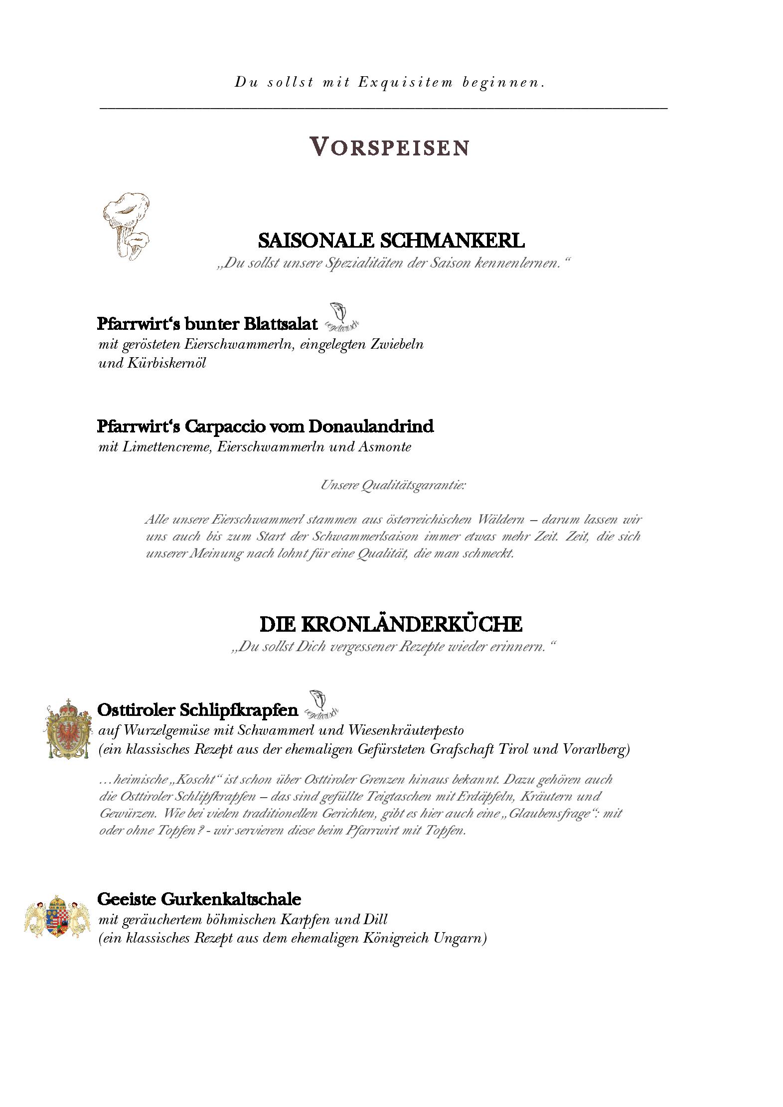 Speisekarte Pfarrplatz Gastronomiebetriebs GmbH in Wien, Seite 2