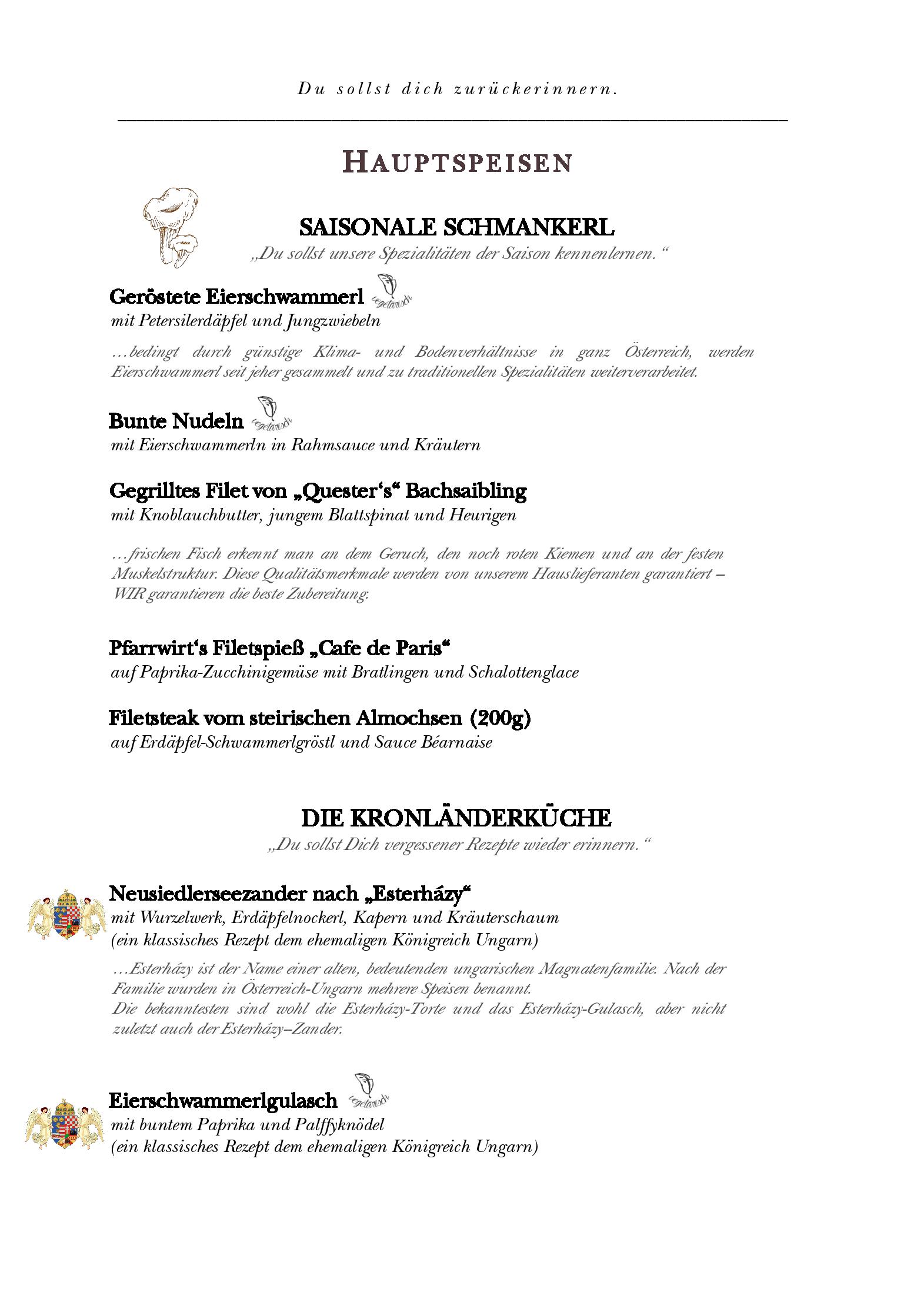 Speisekarte Pfarrplatz Gastronomiebetriebs GmbH in Wien, Seite 4