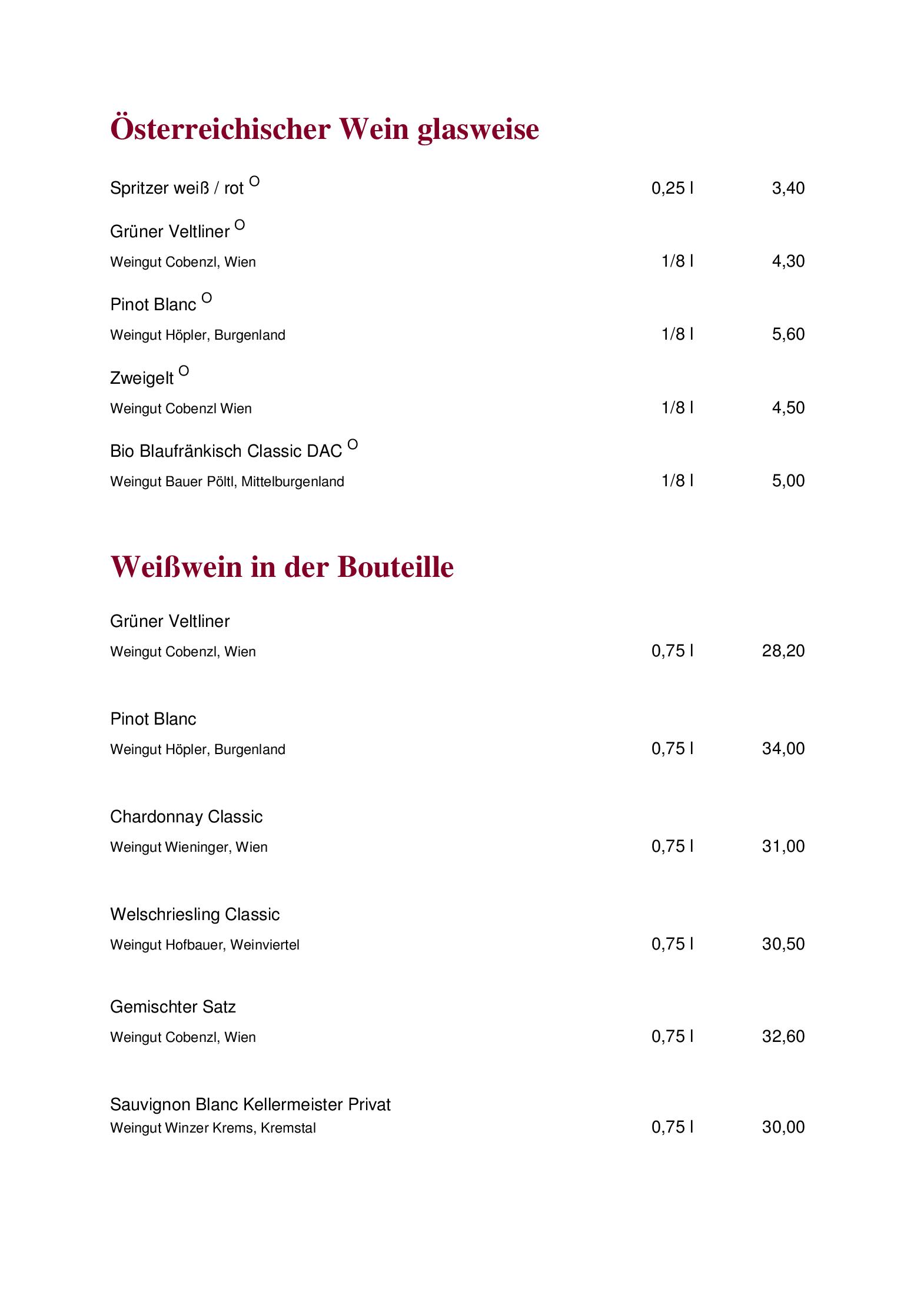Speisekarte Wiener Rathauskeller in Wien, Seite 11