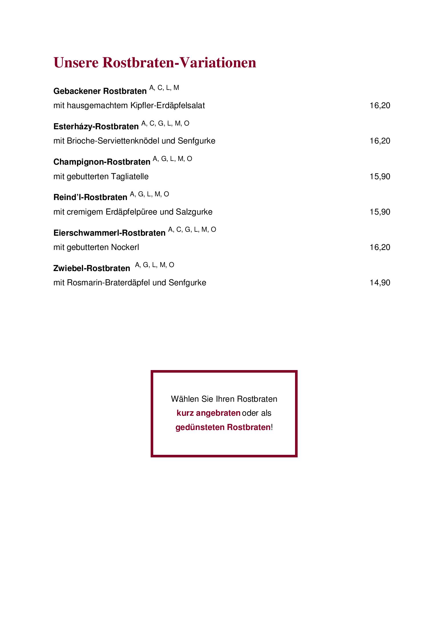 Speisekarte Wiener Rathauskeller in Wien, Seite 5