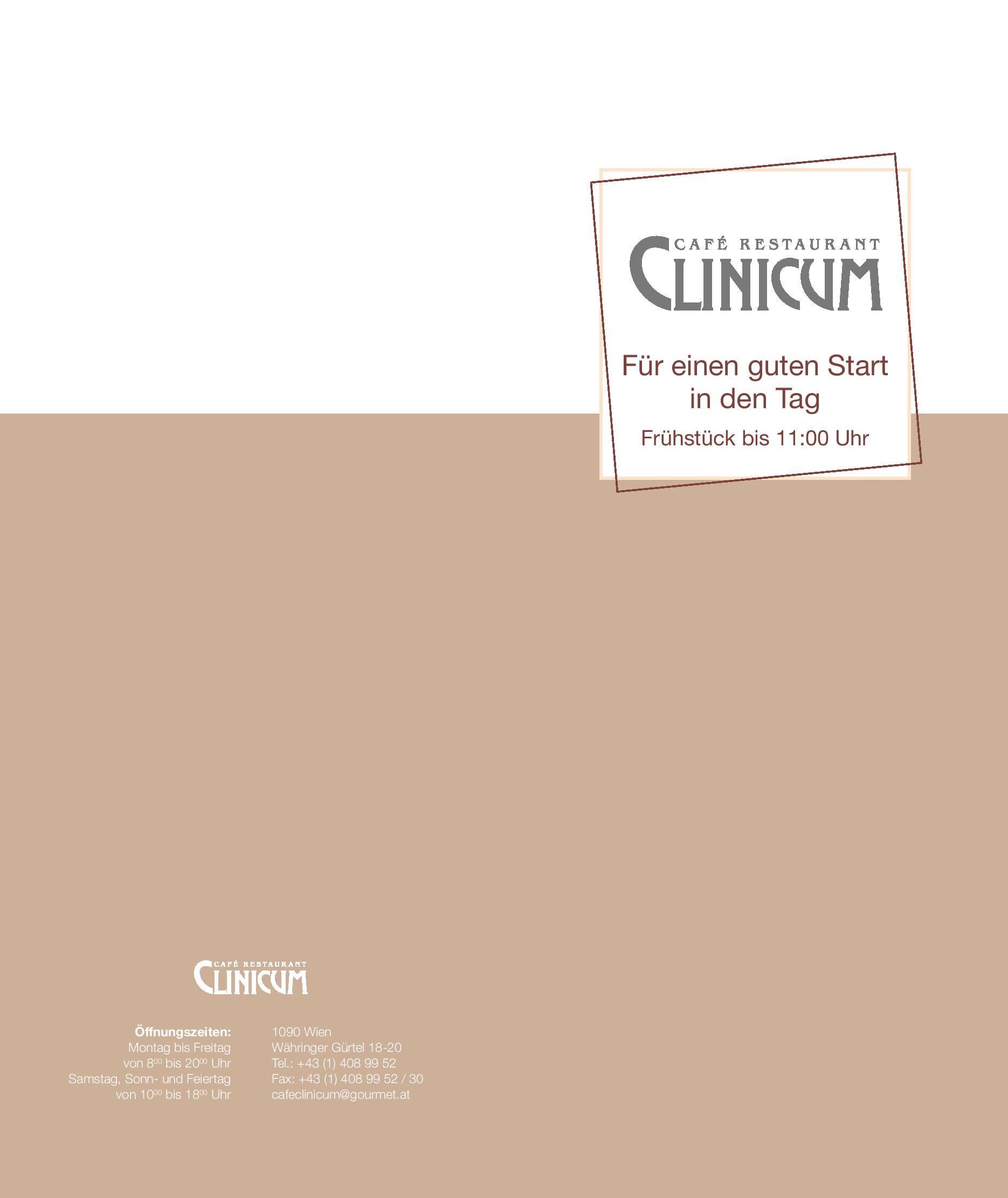 Speisekarte Cafe Clinicum im AKH in Wien, Seite 7