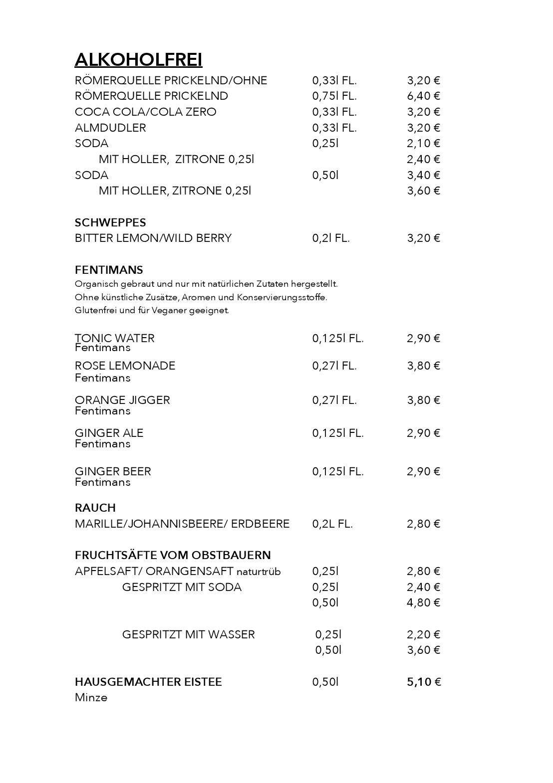 Speisekarte kem'S Bar & Kitchenette in Wien, Seite 8