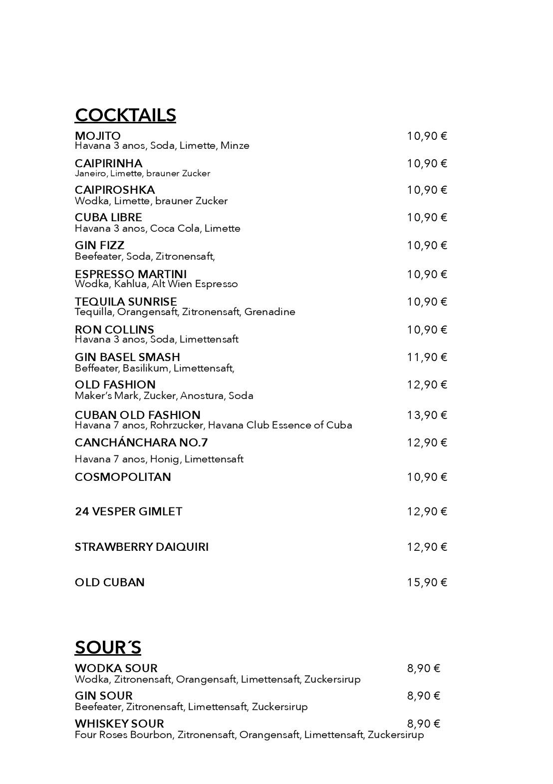 Speisekarte kem'S Bar & Kitchenette in Wien, Seite 11