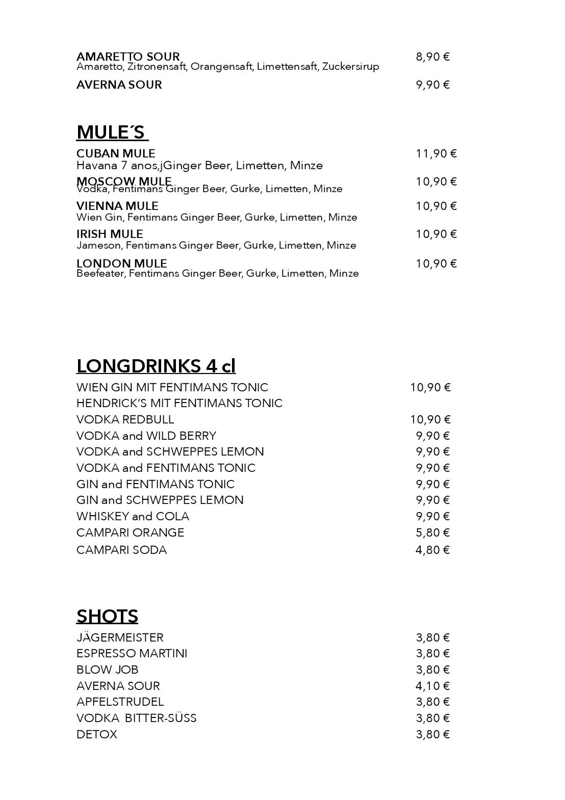 Speisekarte kem'S Bar & Kitchenette in Wien, Seite 12