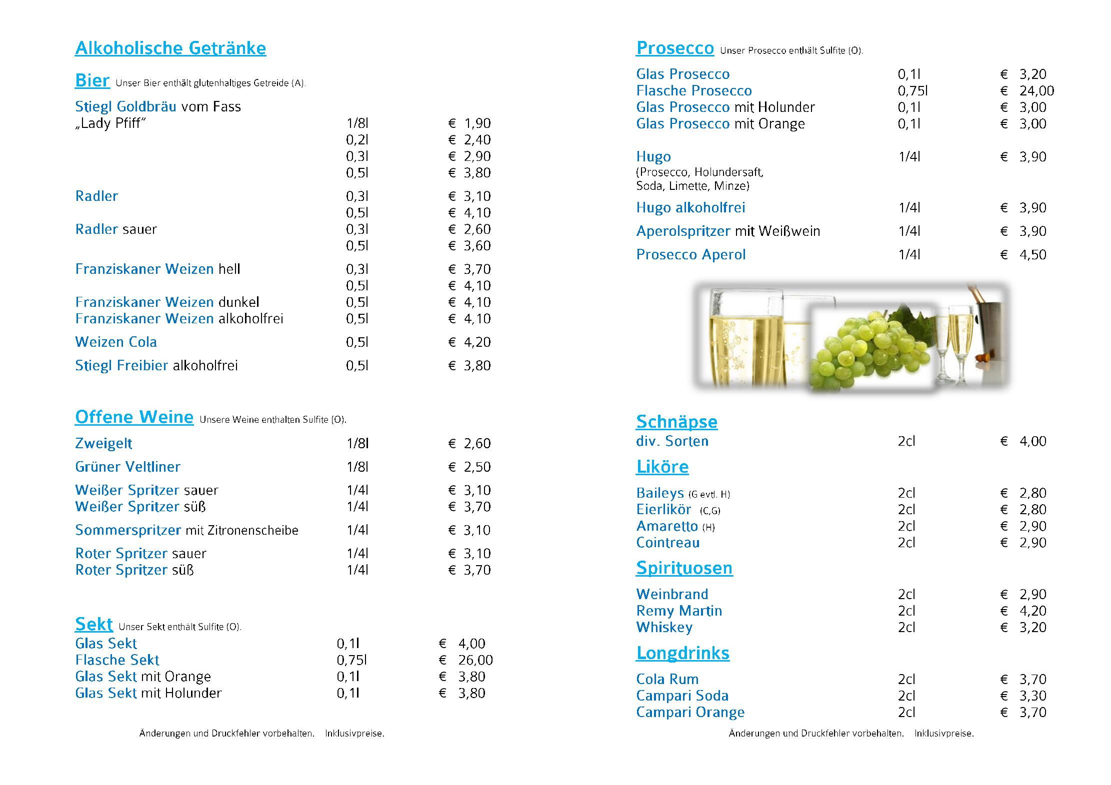 Speisekarte Café-Conditorei Pichlmaier in Saalfelden am Steinernen Meer, Seite 3