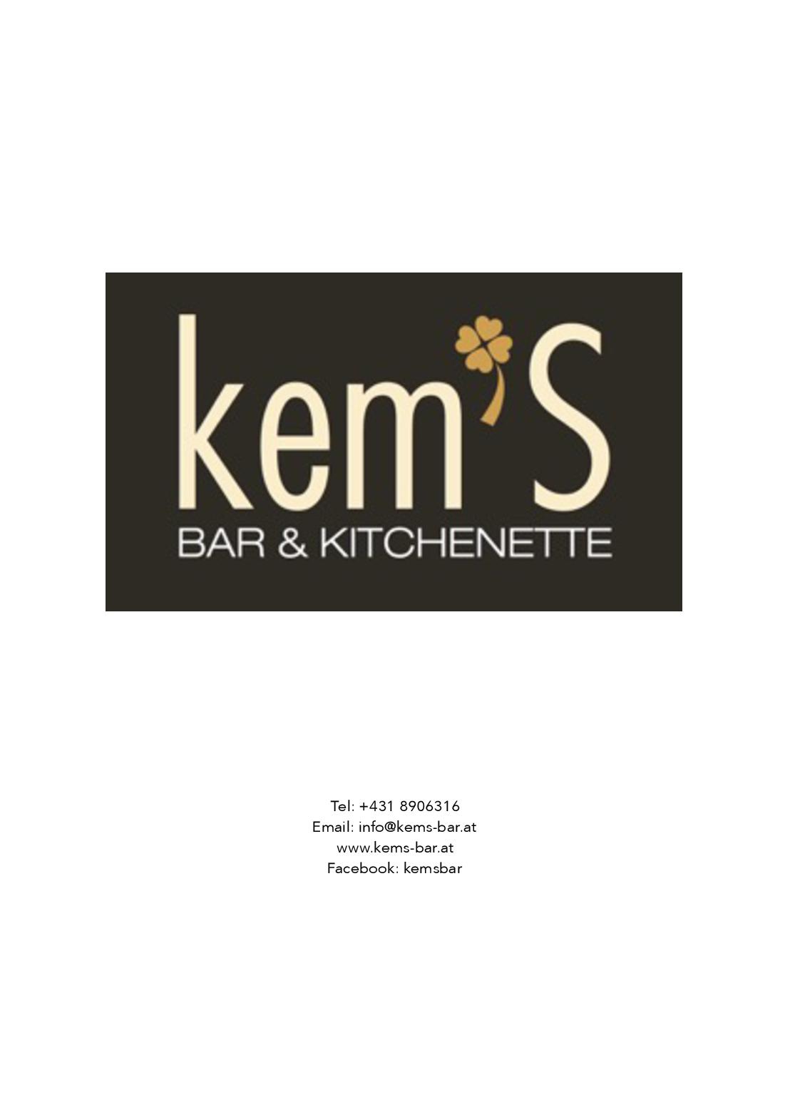 Speisekarte kem'S Bar & Kitchenette in Wien, Seite 2