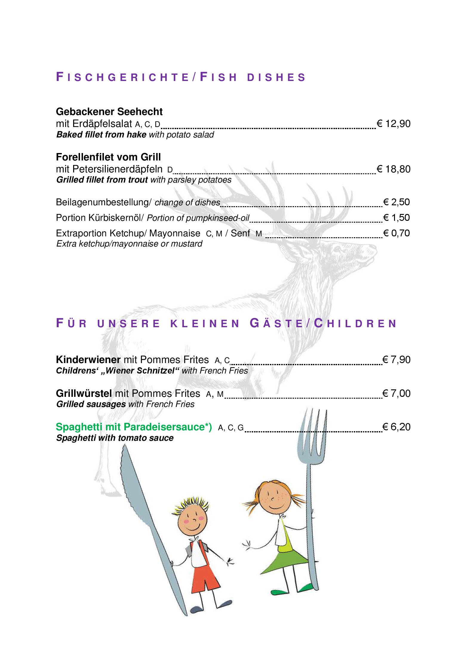 Speisekarte HIRSCHENWIRT in Mariazell, Seite 3