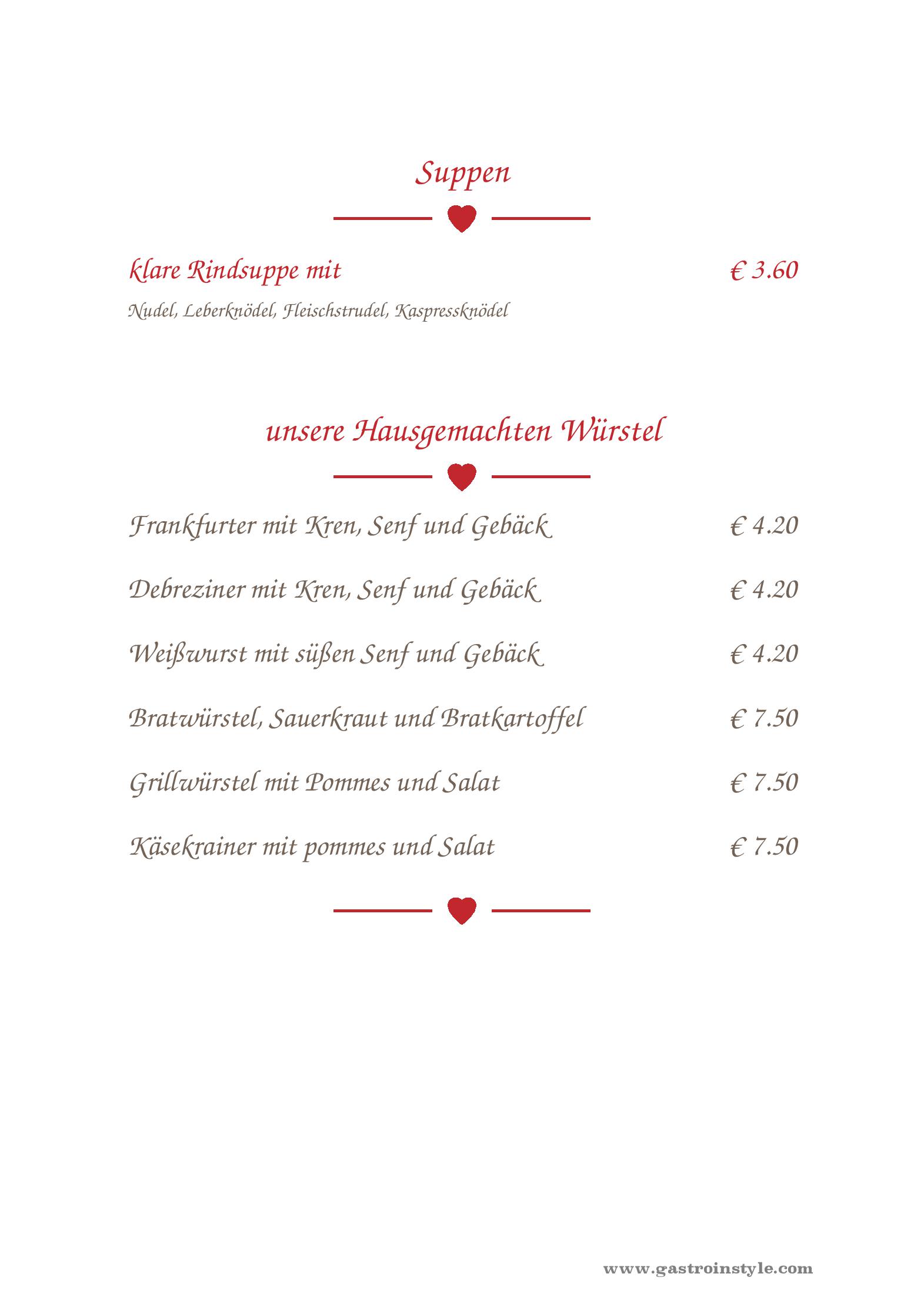 Speisekarte Metzgerwirt VIEH HELI in Bad Goisern, Seite 3