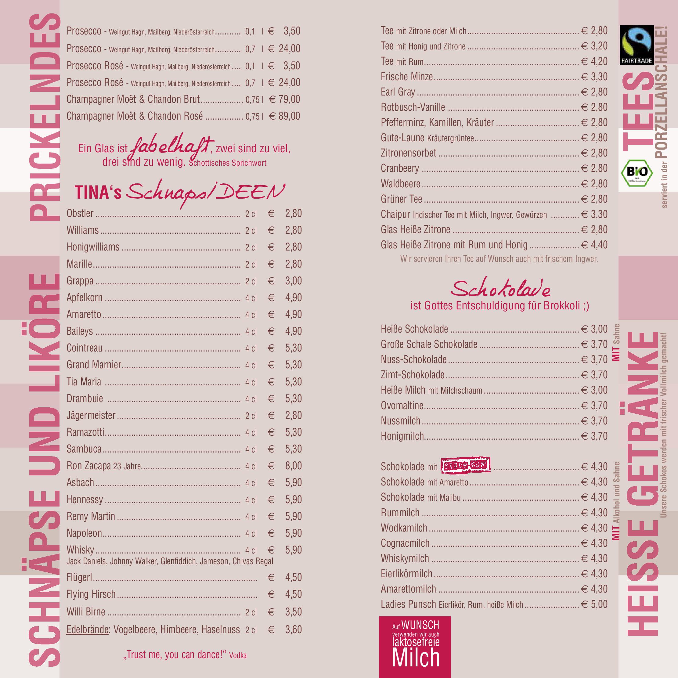 Speisekarte Milchbar & Gerlosperle in Gerlos, Seite 8