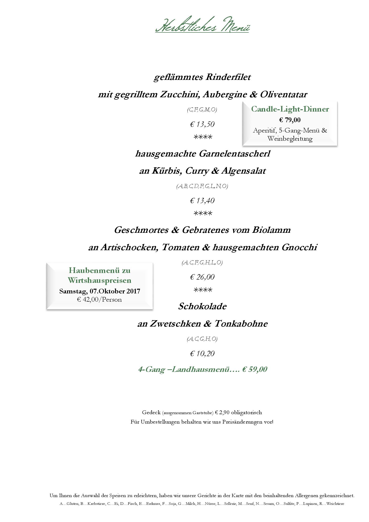 Speisekarte Landhaus Stift Ardagger in Ardagger Stift, Seite 6