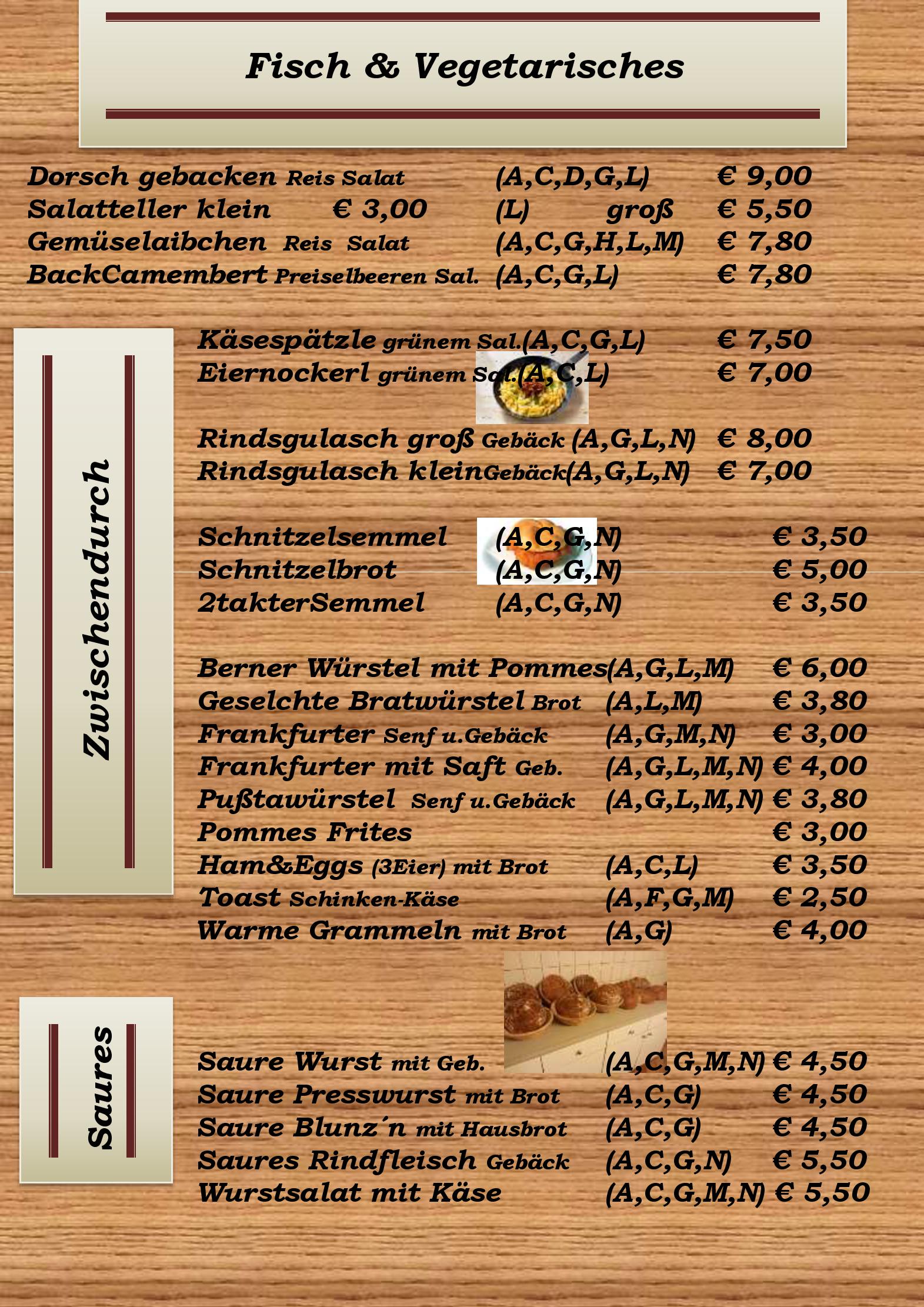 Speisekarte Wirtshaus Robert Krenn in Pitten, Seite 2