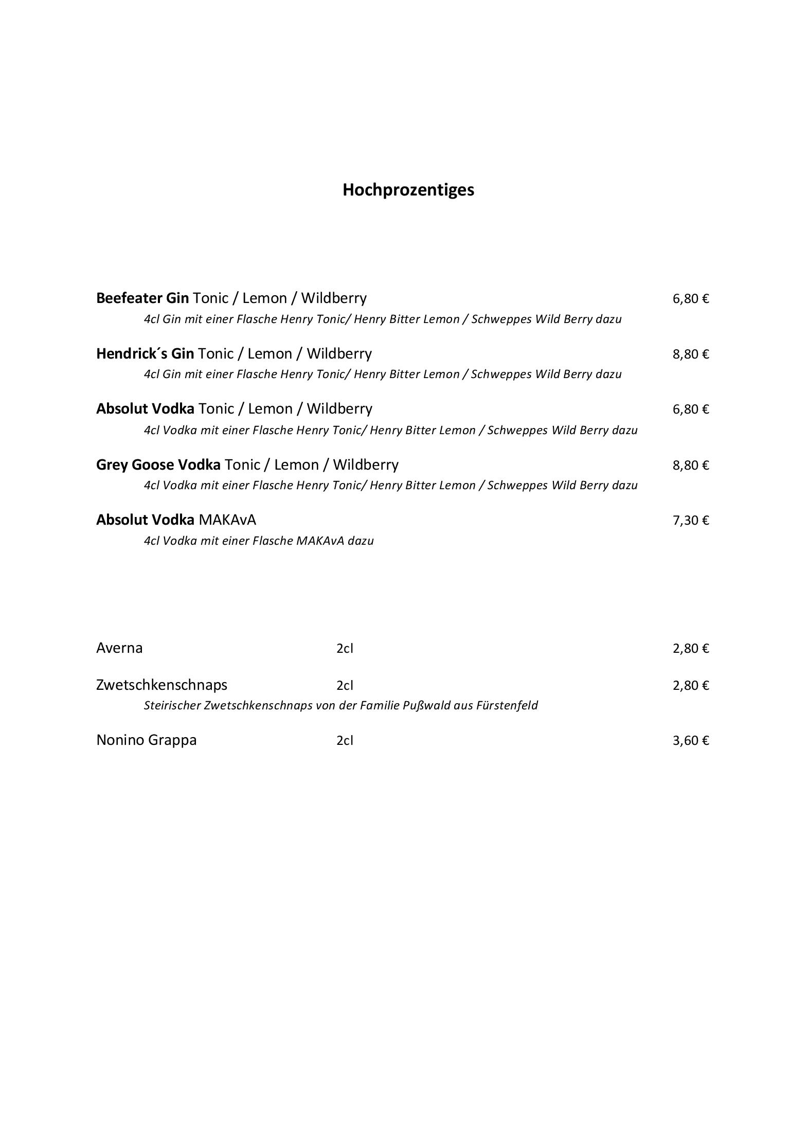 Speisekarte CAFÉ FOTTER in Graz, Seite 11