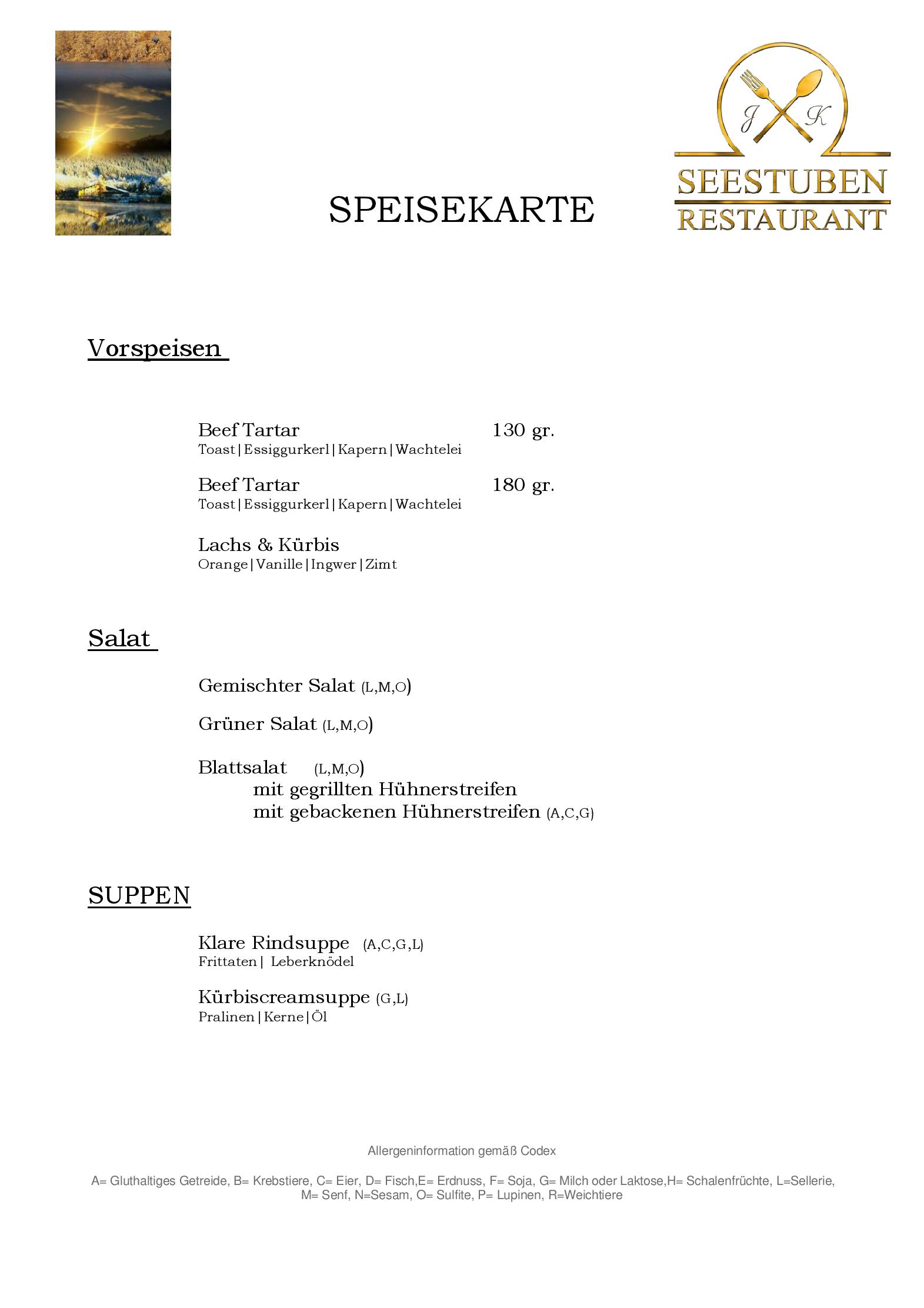 Speisekarte Seestuben Restaurant in Villach, Seite 3
