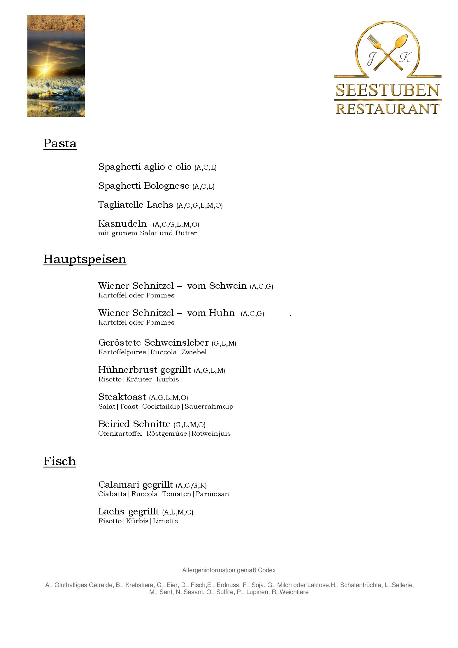 Speisekarte Seestuben Restaurant in Villach, Seite 2