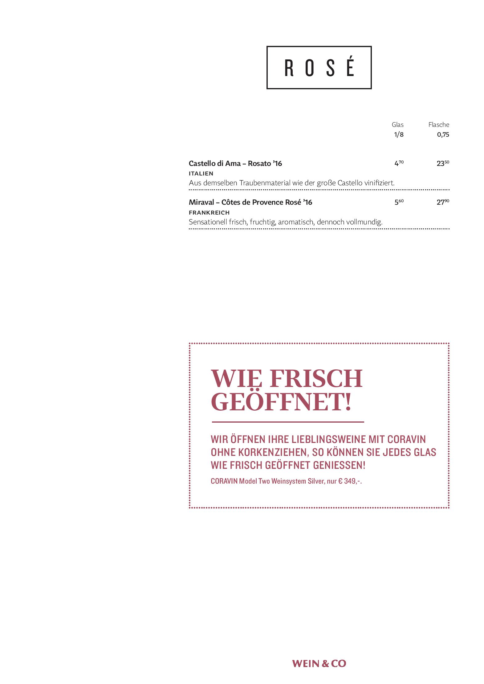 Speisekarte Wein & Co in Wien, Seite 4