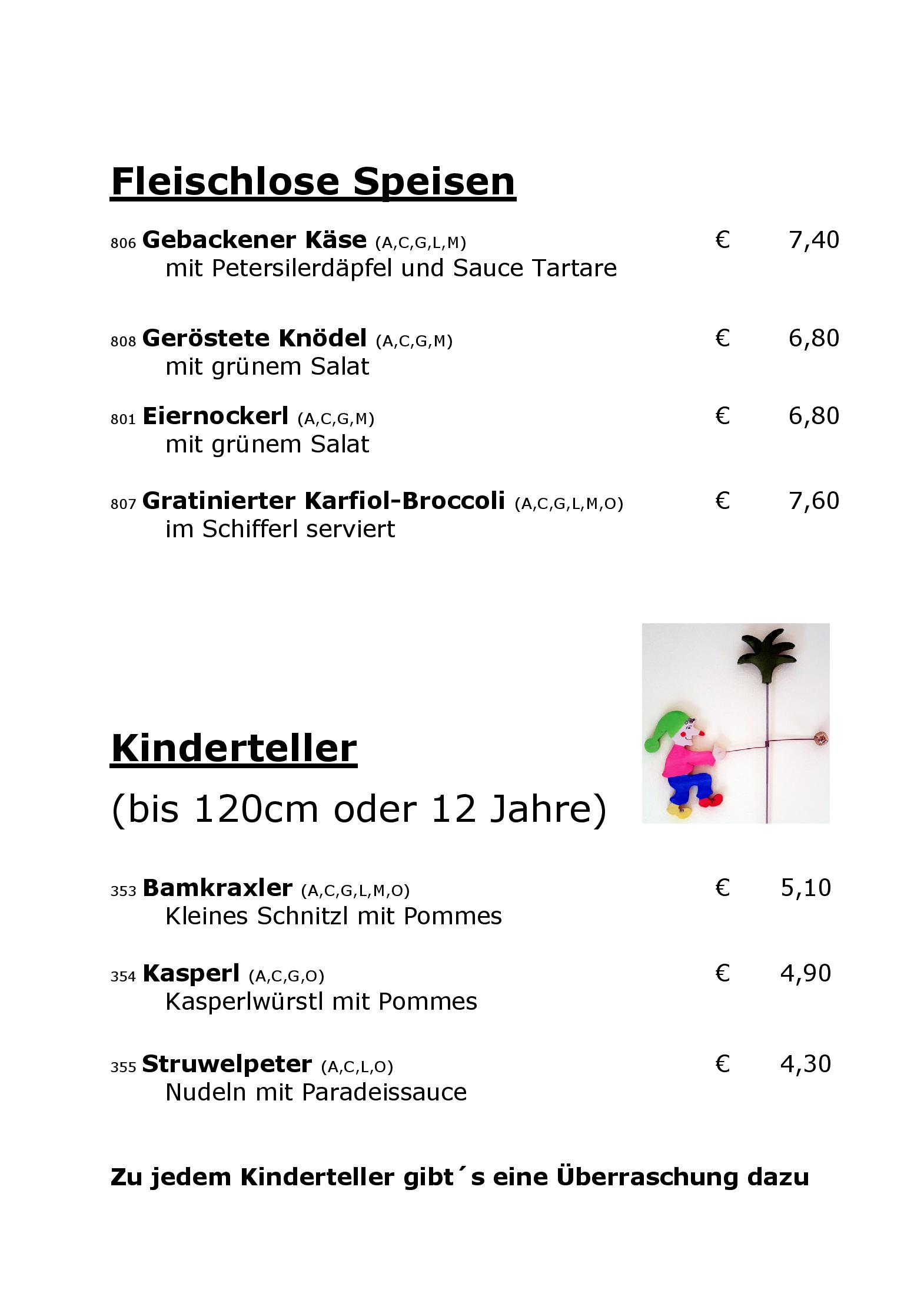 Speisekarte Cafe-Restaurant Kalvarienberg in Wien, Seite 4
