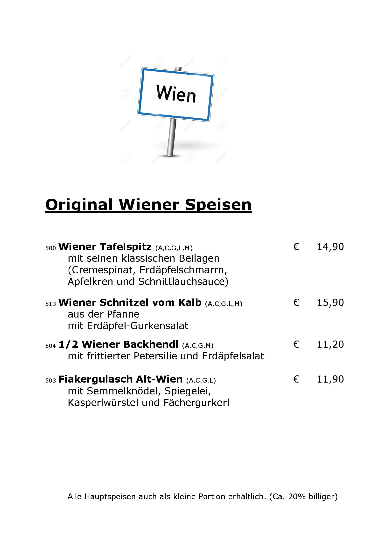 Speisekarte Cafe-Restaurant Kalvarienberg in Wien, Seite 5