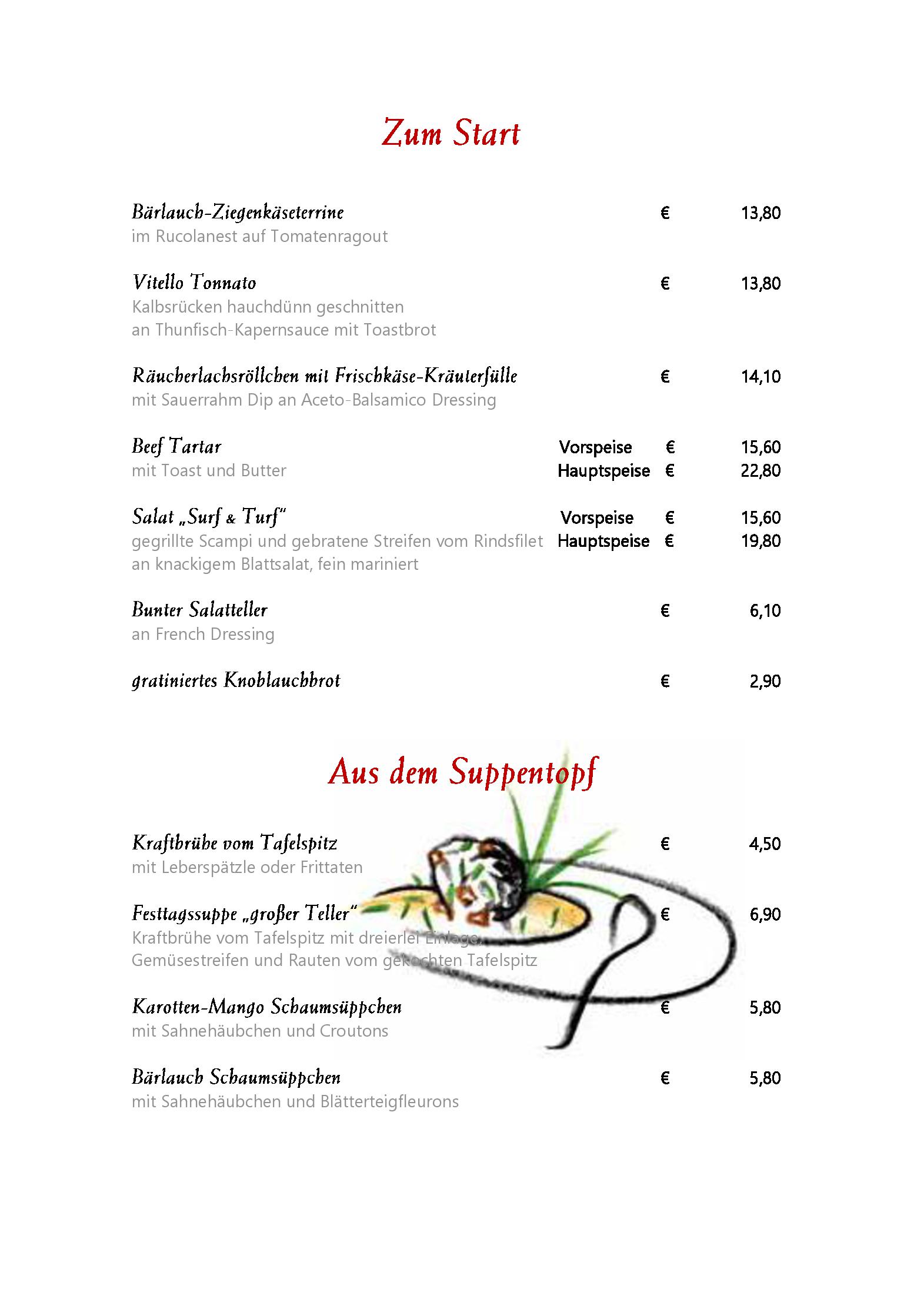 Speisekarte Wirtshaus am See in Bregenz, Seite 2