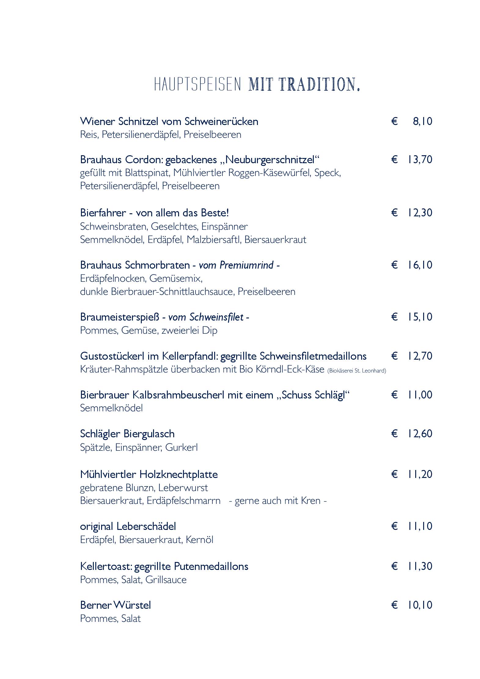 Speisekarte Stift Schlägl in Aigen-Schlägl, Seite 5