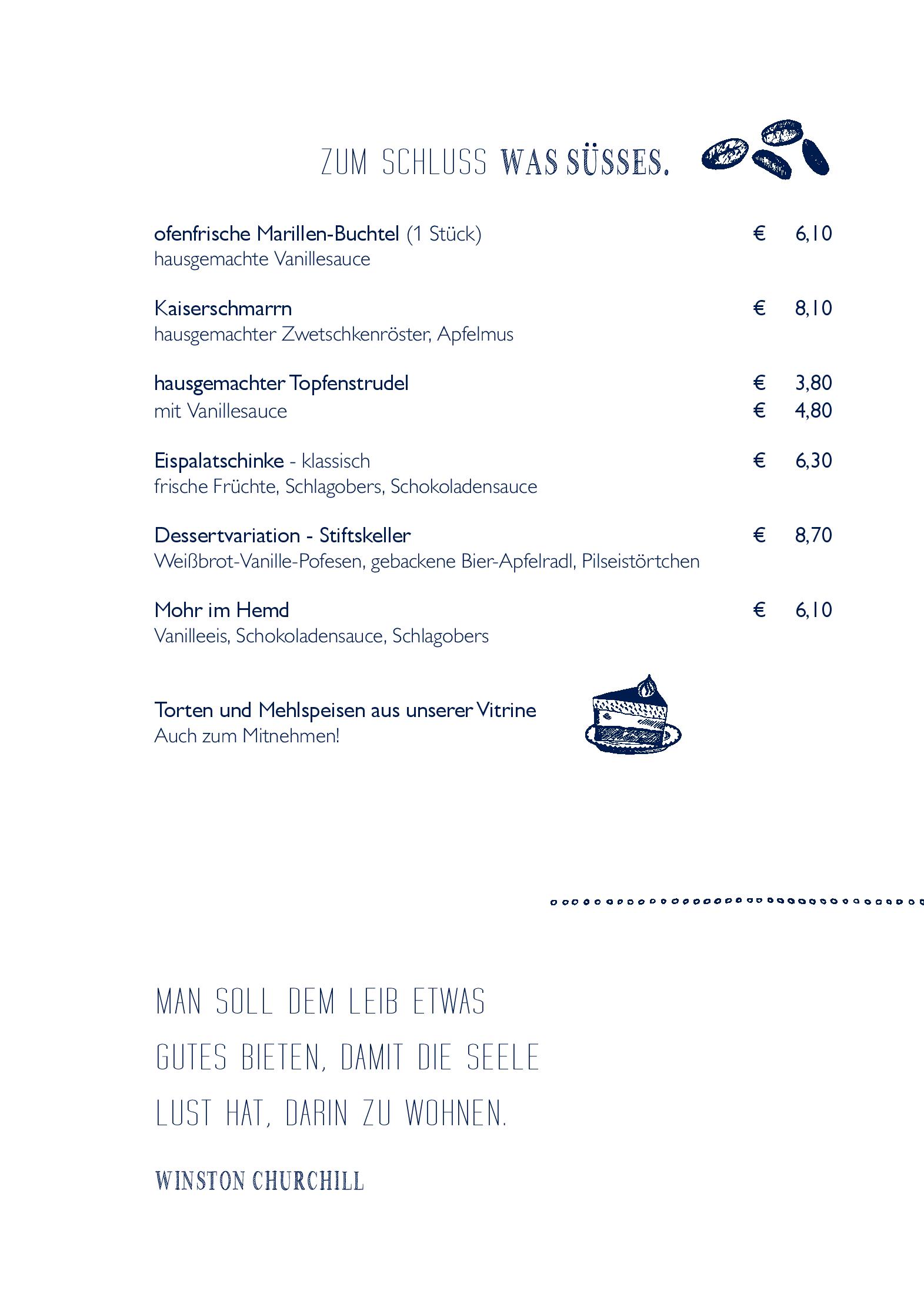 Speisekarte Stift Schlägl in Aigen-Schlägl, Seite 7