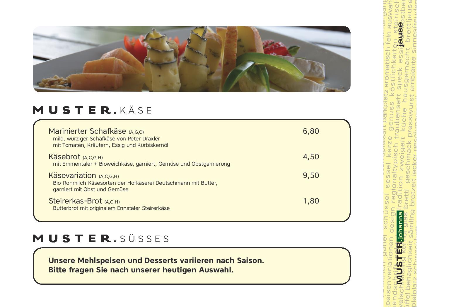 Speisekarte Muster in Gamlitz, Seite 17
