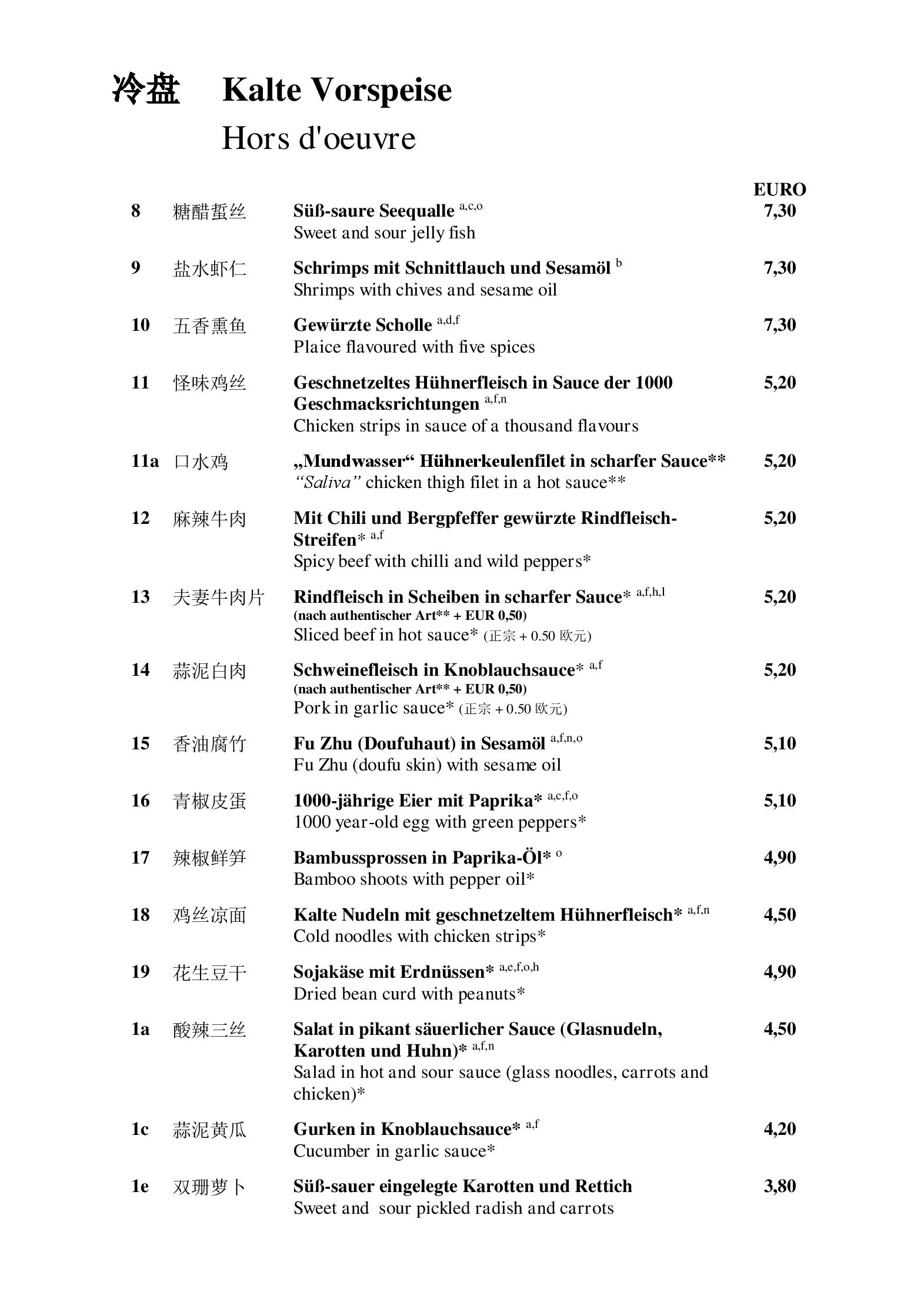 Speisekarte China-Restaurant Sichuan in Wien, Seite 3