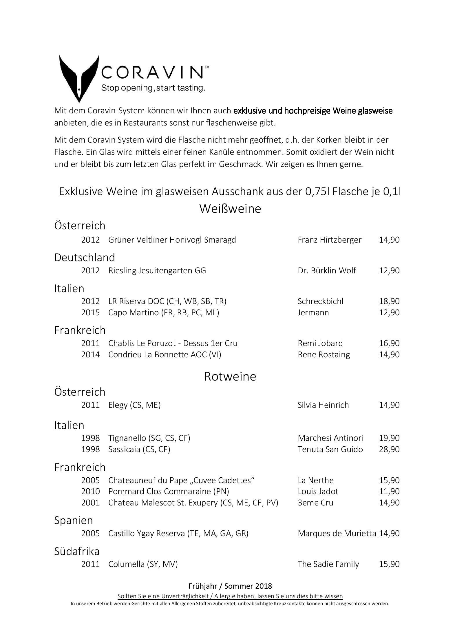 Speisekarte Genießerwirtshaus 'das Müllers' in Grän, Seite 1