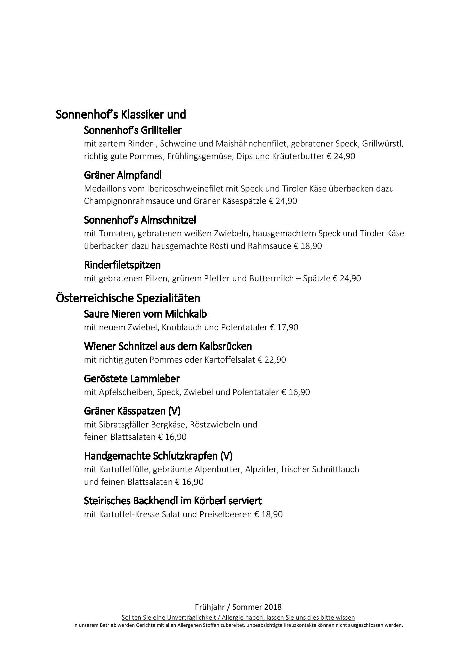 Speisekarte Genießerwirtshaus 'das Müllers' in Grän, Seite 19