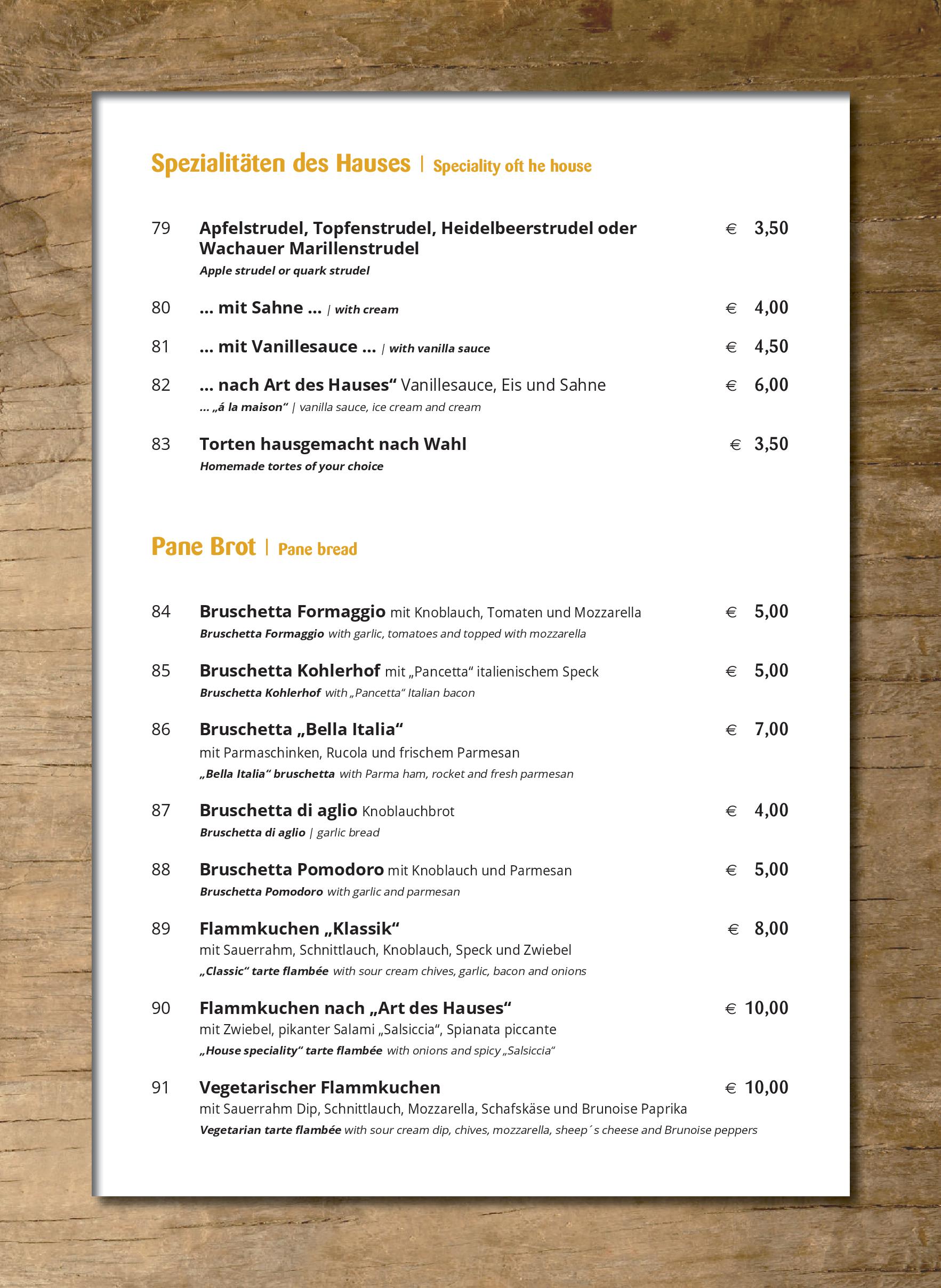 Speisekarte Après Ski & Restaurant in Fügen, Seite 15