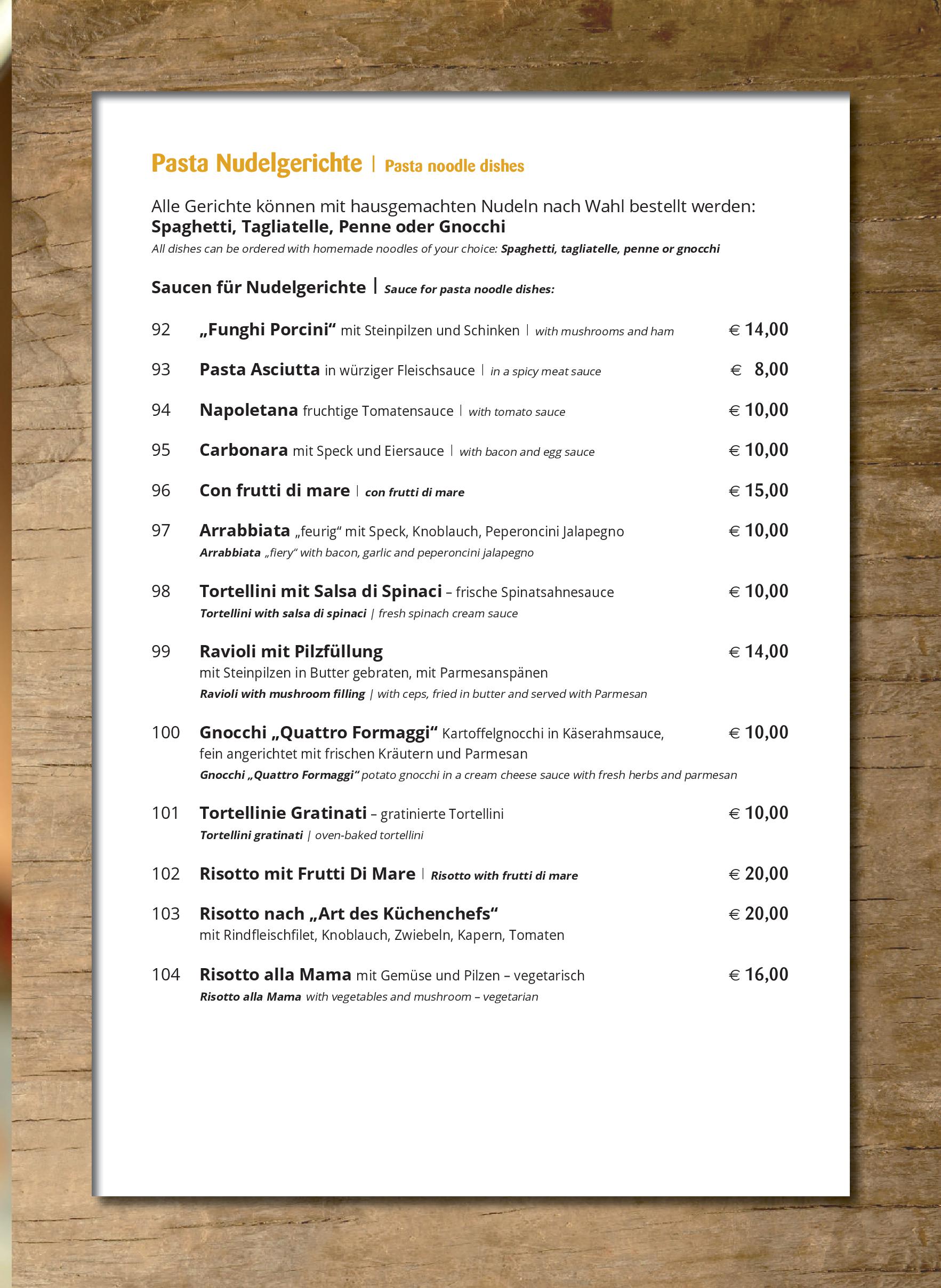 Speisekarte Après Ski & Restaurant in Fügen, Seite 17
