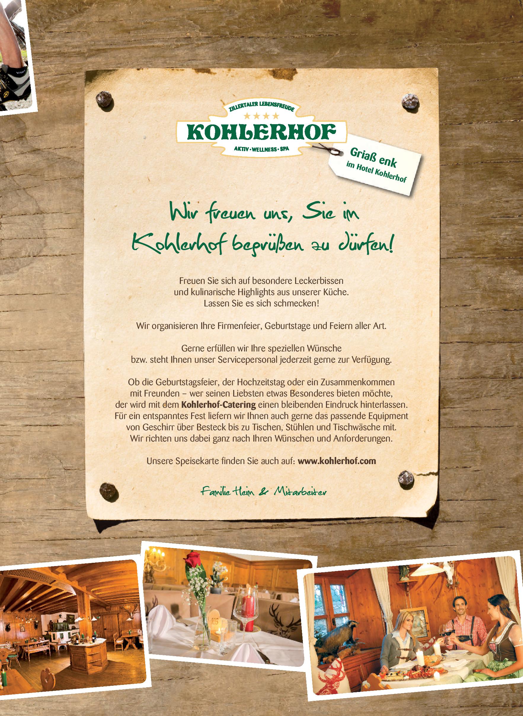 Speisekarte Après Ski & Restaurant in Fügen, Seite 3