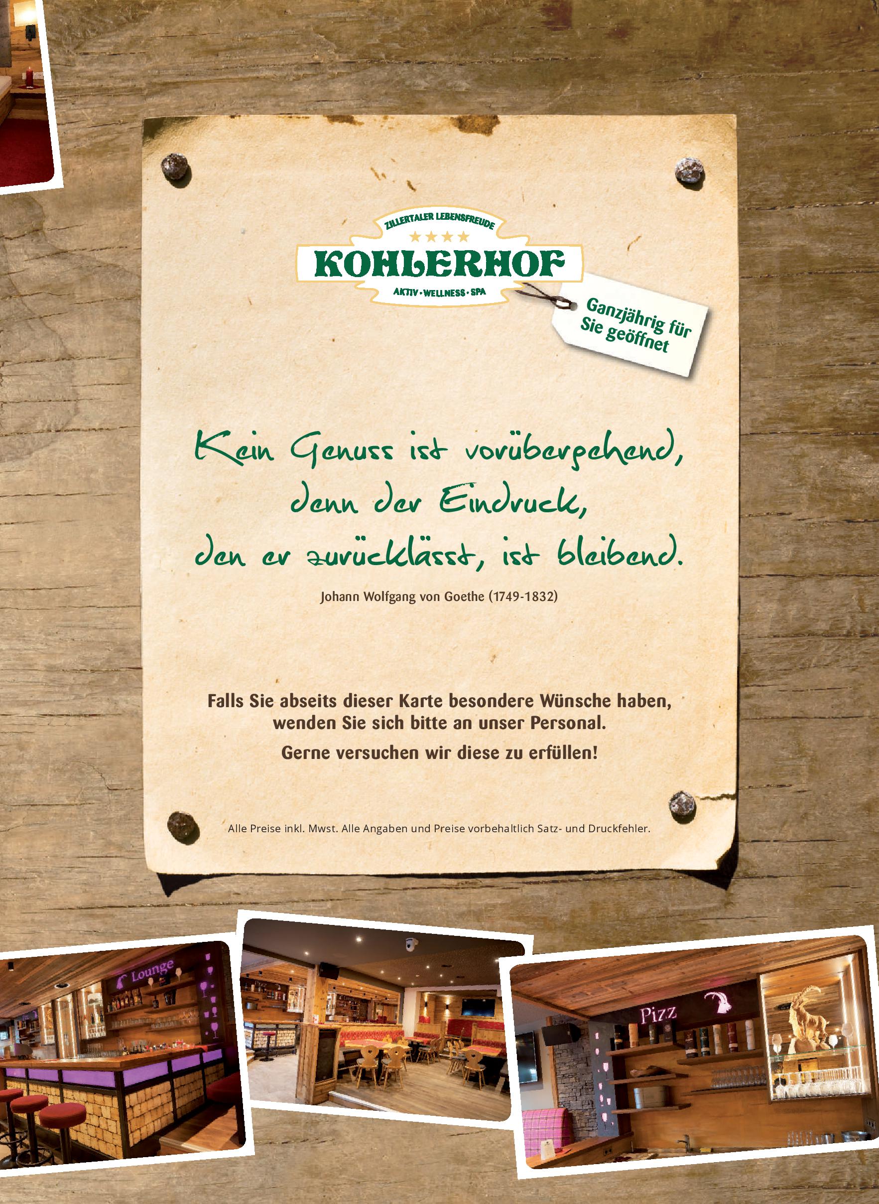 Speisekarte Après Ski & Restaurant in Fügen, Seite 31