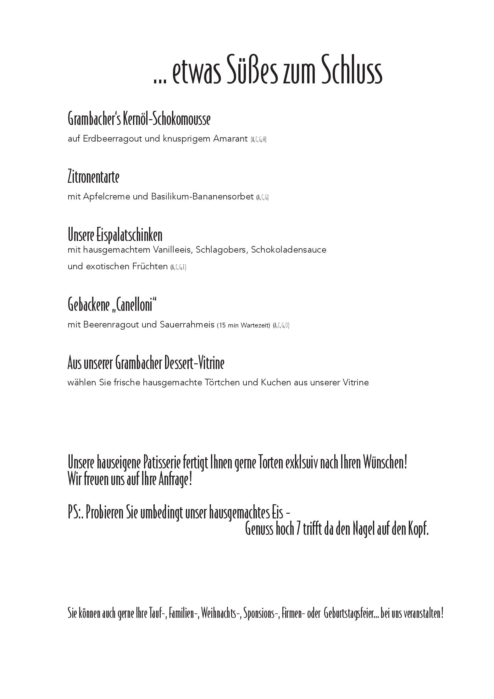 Speisekarte Hotel&Restaurant Das Grambacher in Grambach, Seite 6