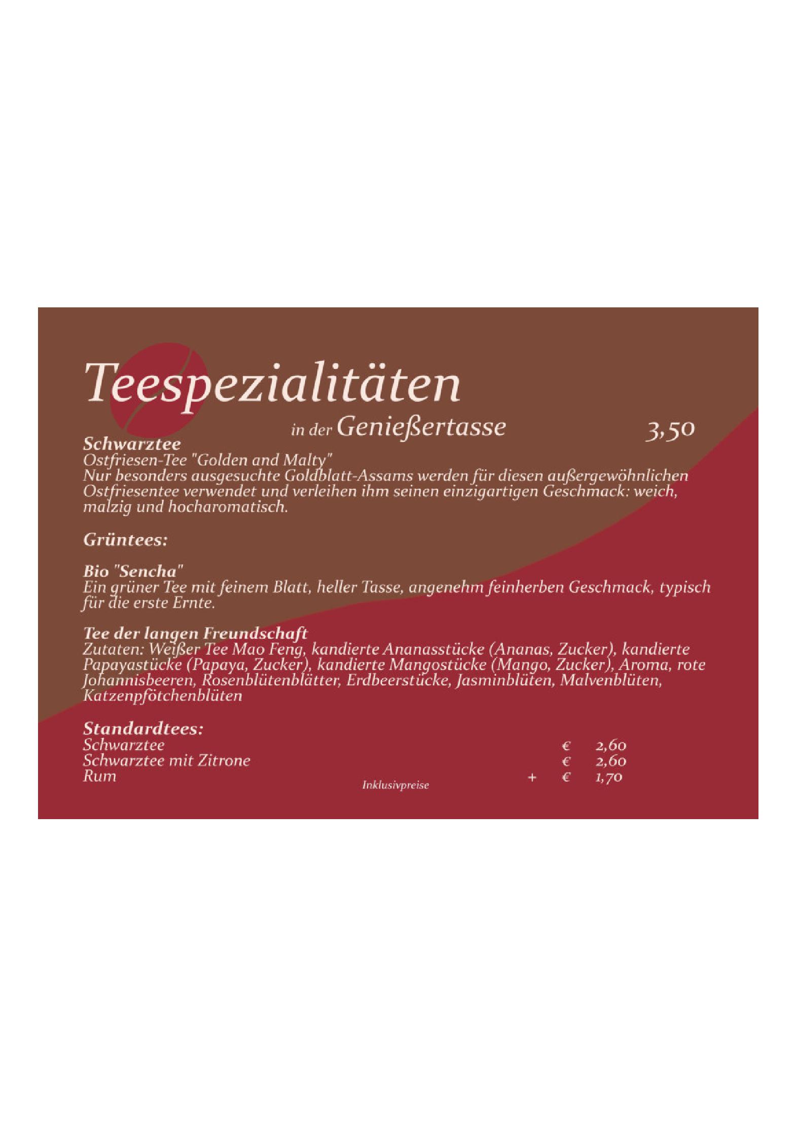 Speisekarte Cafe 172, Neuschäfer John-Patrick in Koessen, Seite 25