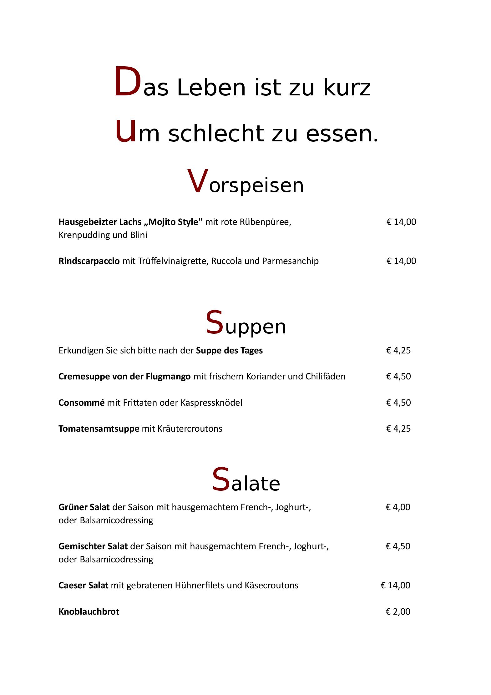 Speisekarte Alte Schmiede in Seefeld in Tirol, Seite 3
