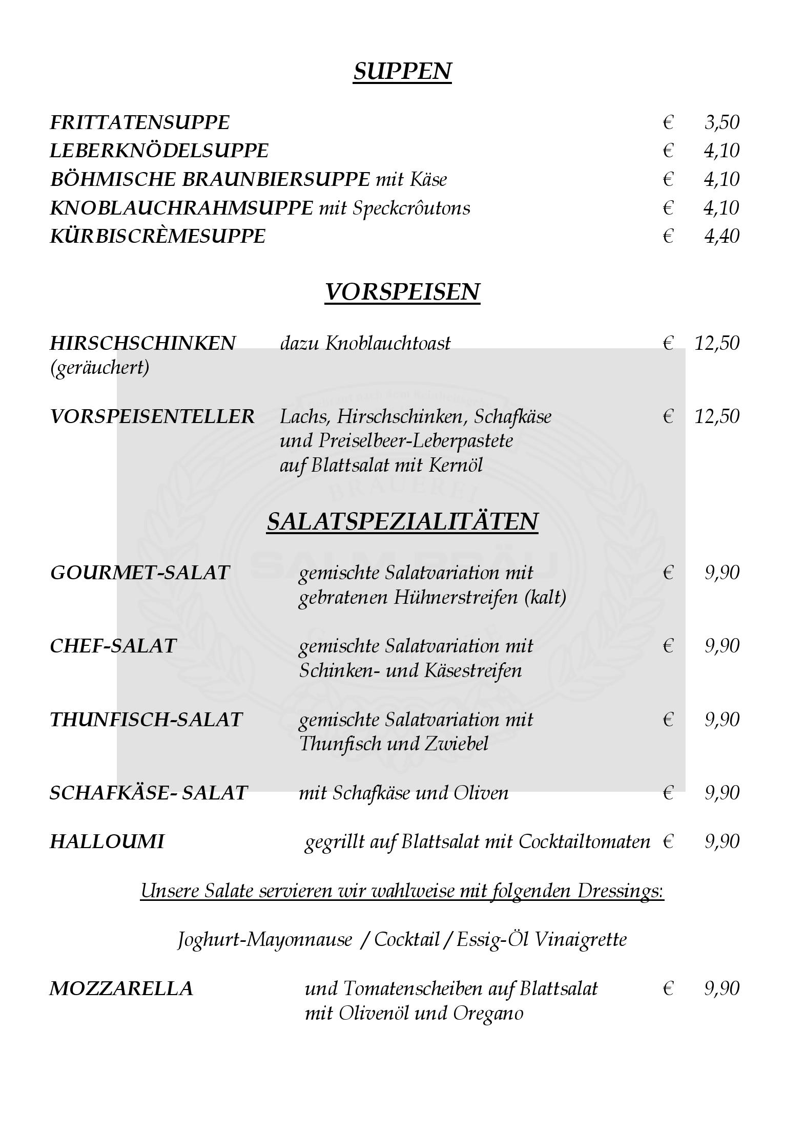 Speisekarte SALM BRÄU Ges.m.b.H in Wien, Seite 6
