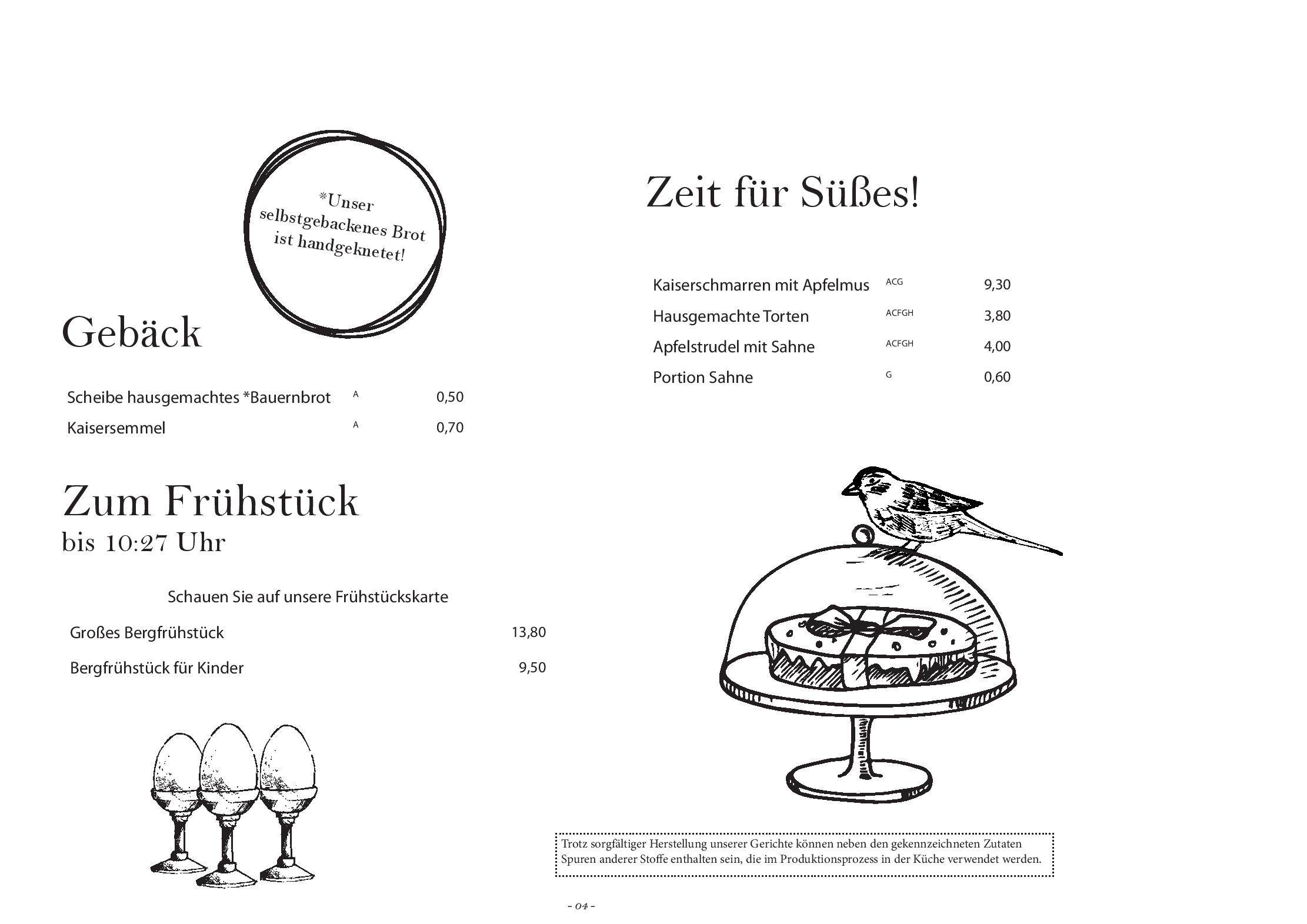Speisekarte Gipfelrestaurant Hohe Salve in Westendorf, Seite 5