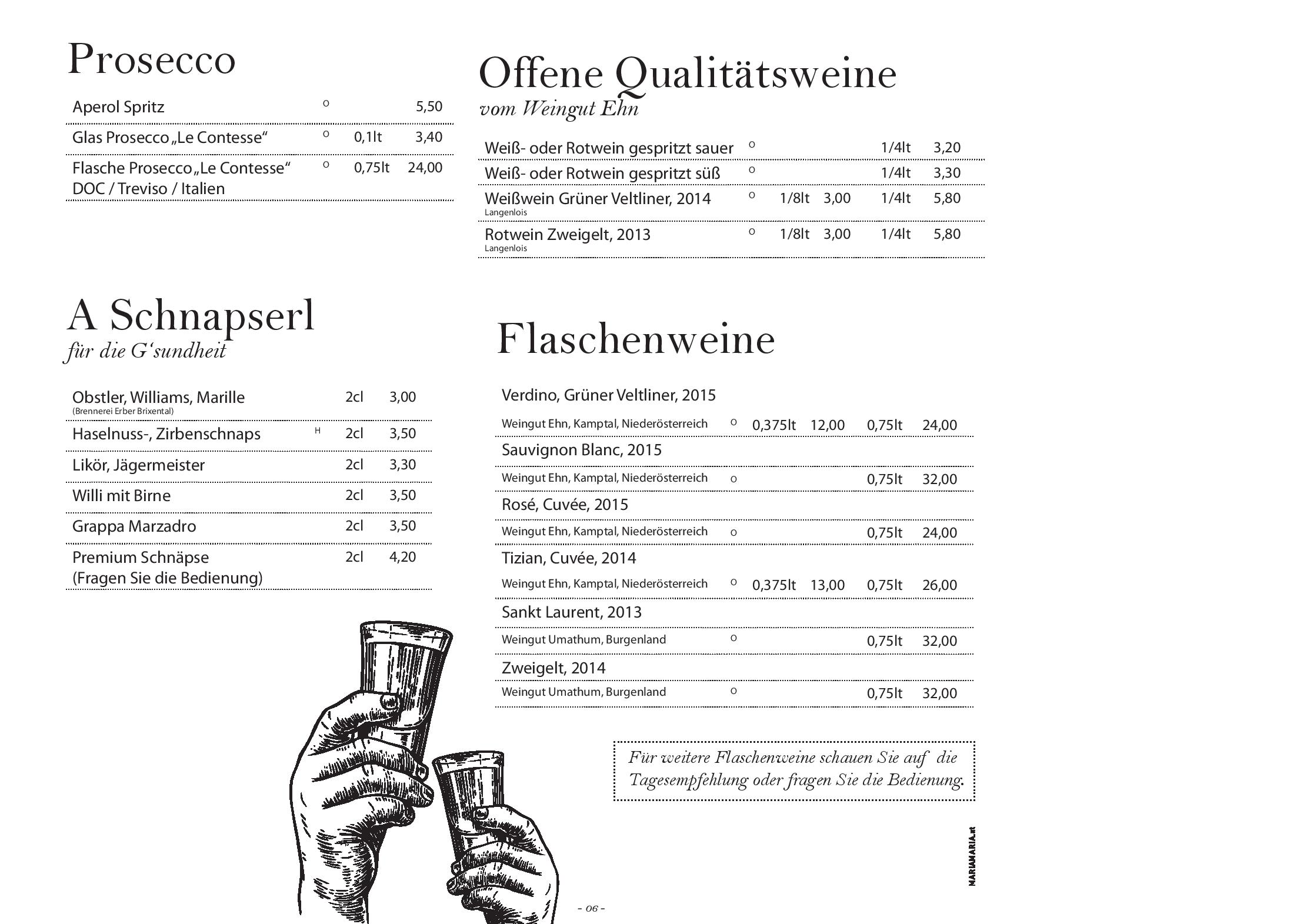Speisekarte Gipfelrestaurant Hohe Salve in Westendorf, Seite 7