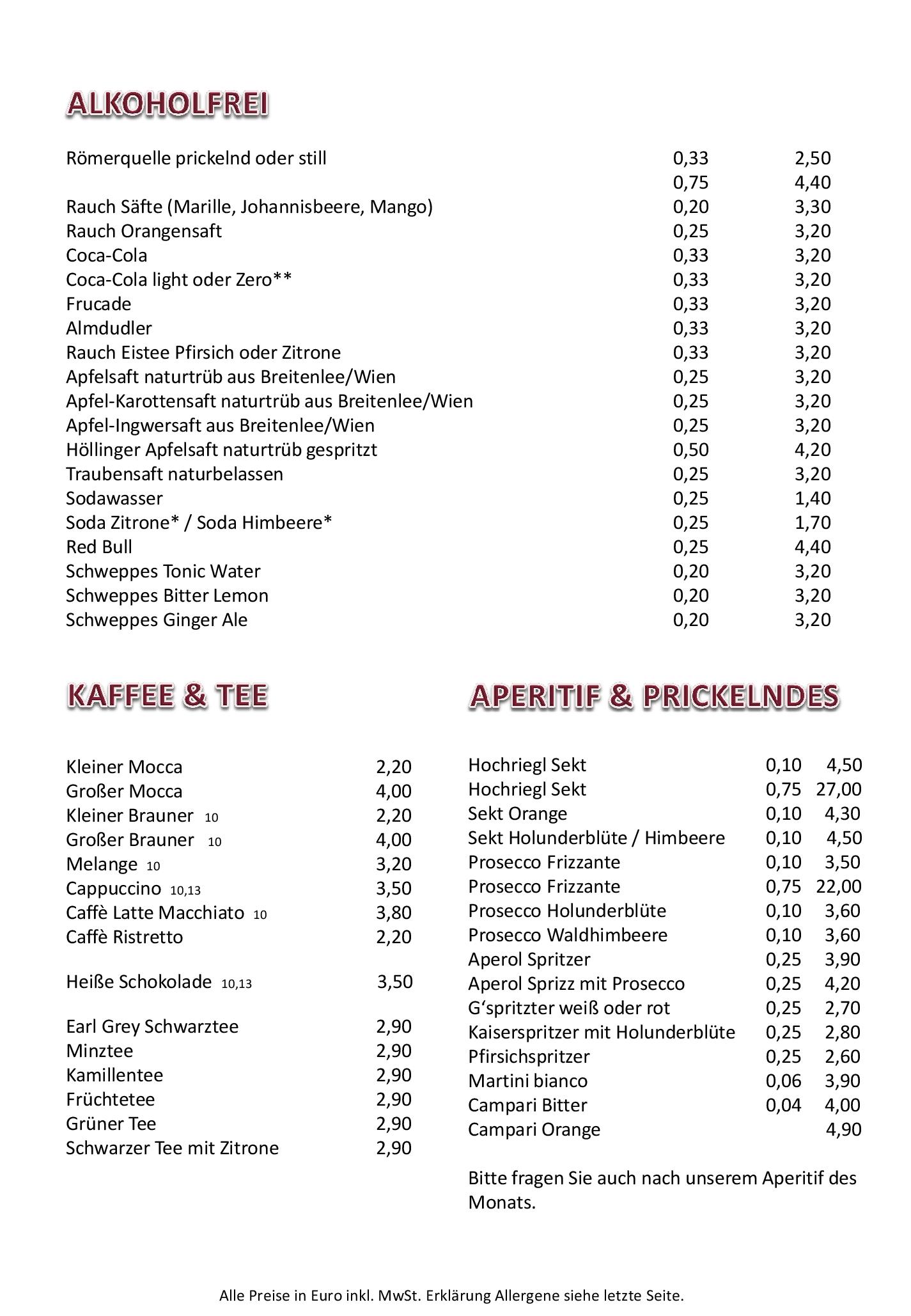 Speisekarte Lahodny Restaurant in Wien, Seite 3