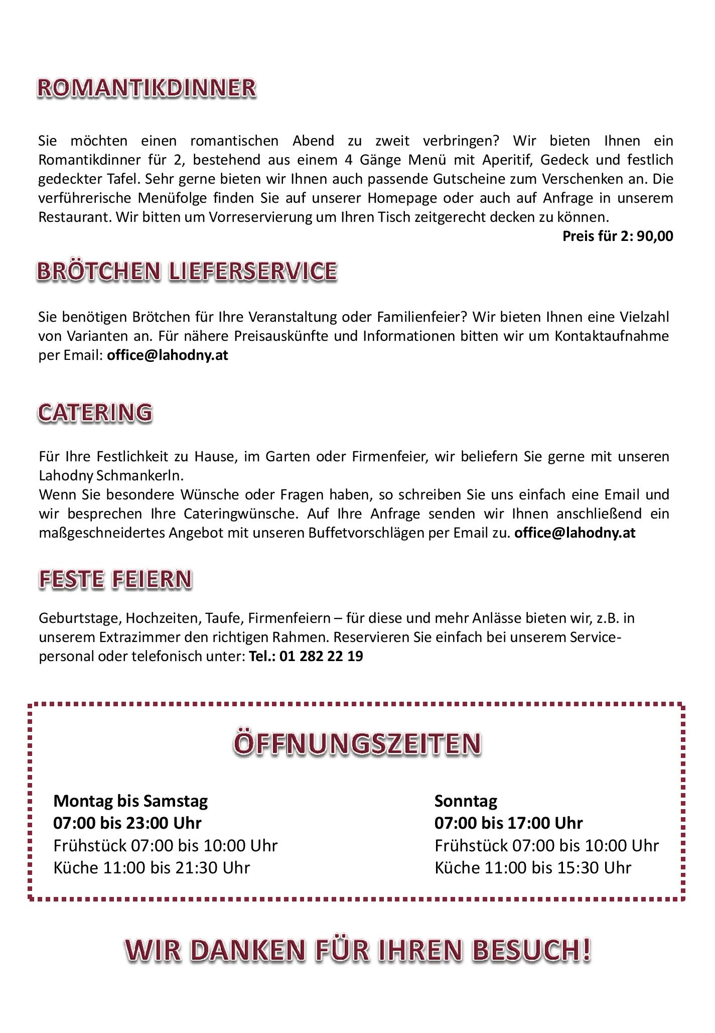 Speisekarte Lahodny Restaurant in Wien, Seite 9