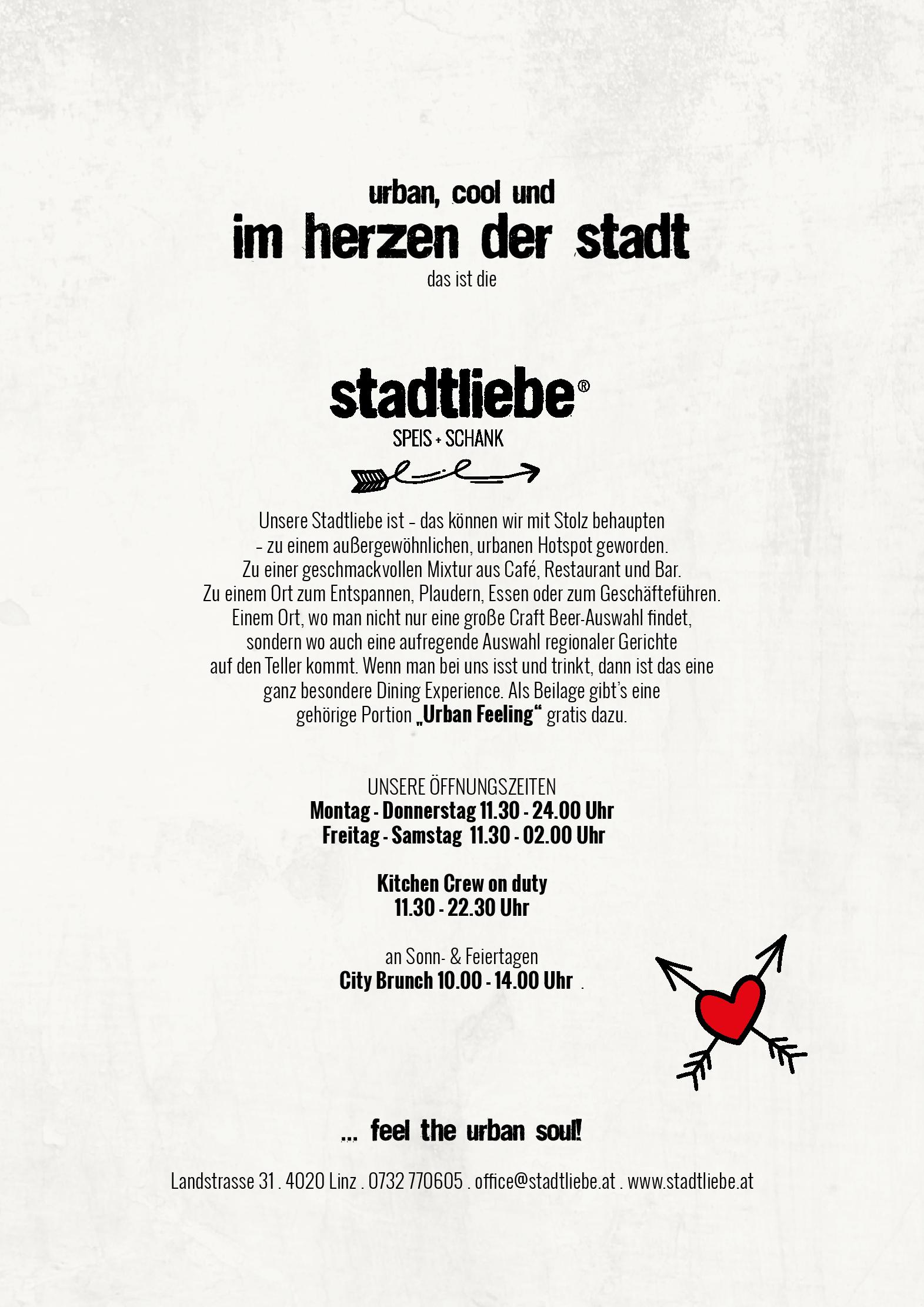 Speisekarte Stadtliebe in Linz, Seite 14