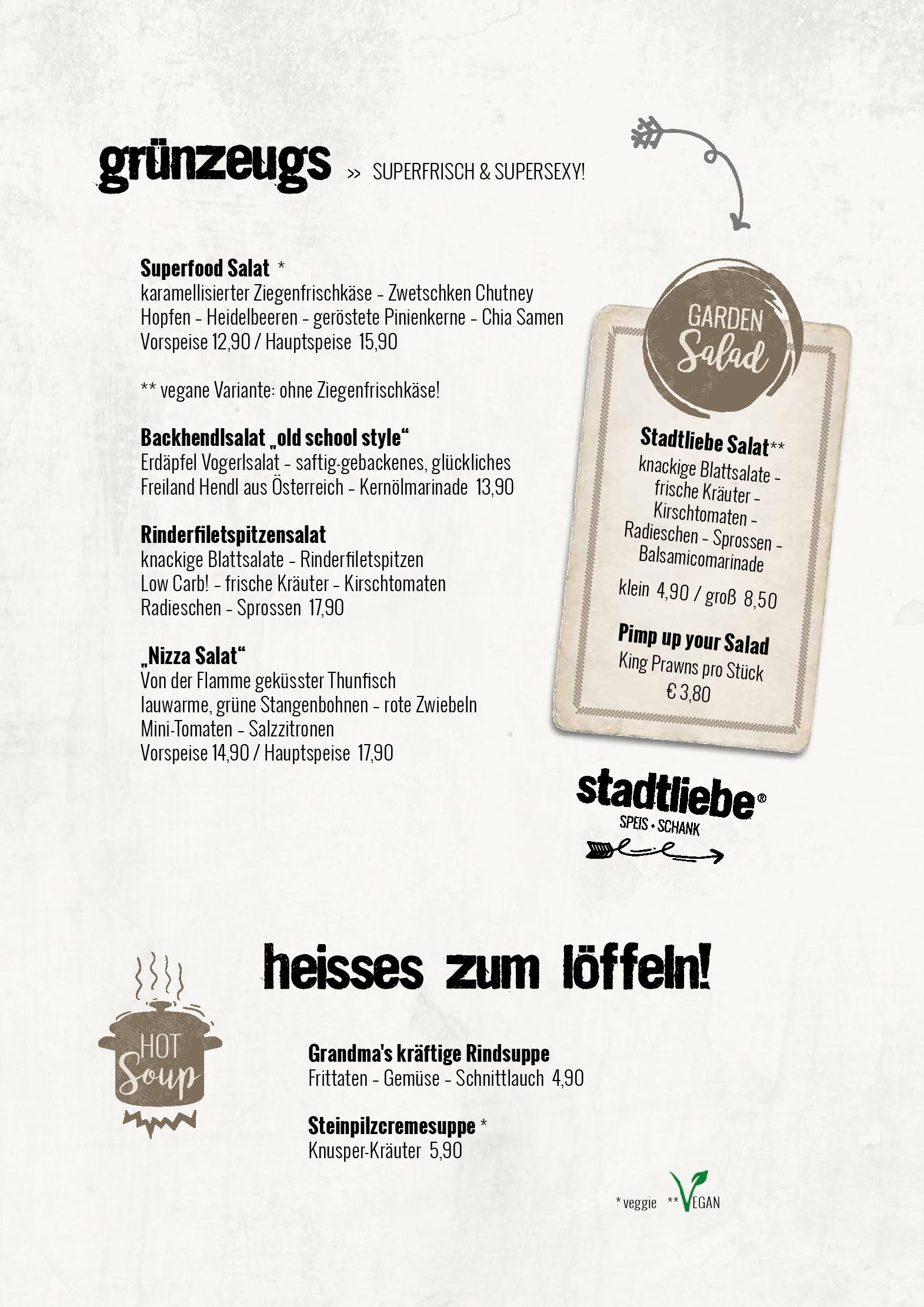 Speisekarte Stadtliebe in Linz, Seite 11